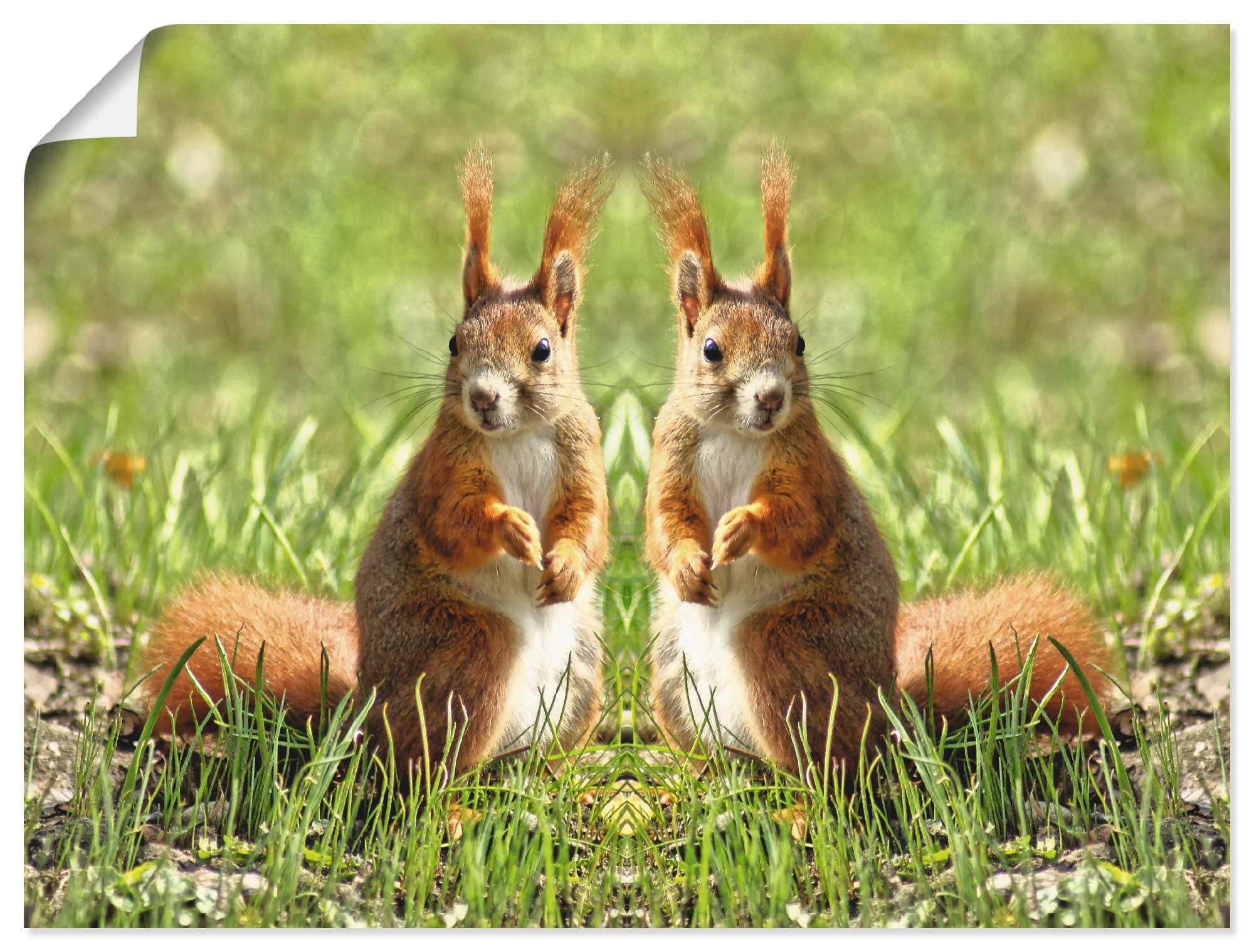 Artland Wandbild »Rote Eichhörnchen Zwillinge«, Wildtiere, (1 St.), als Leinwandbild, Poster in verschied. Größen