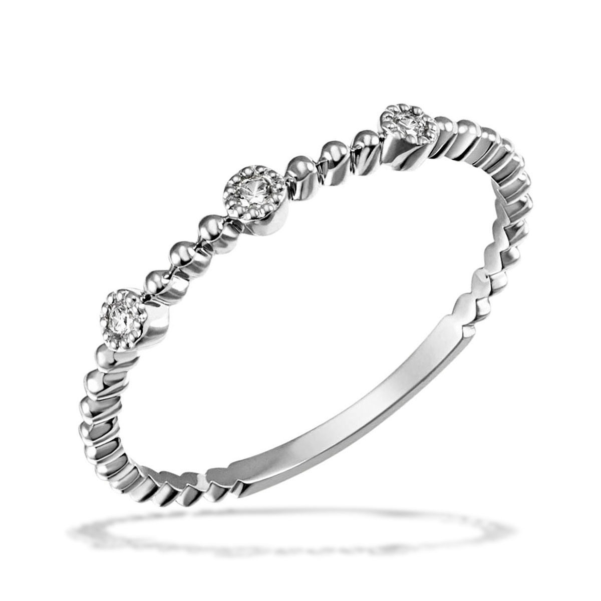 goldmaid Goldring, 585/- Weißgold 3 Brillant 0,04 ct. P2/H