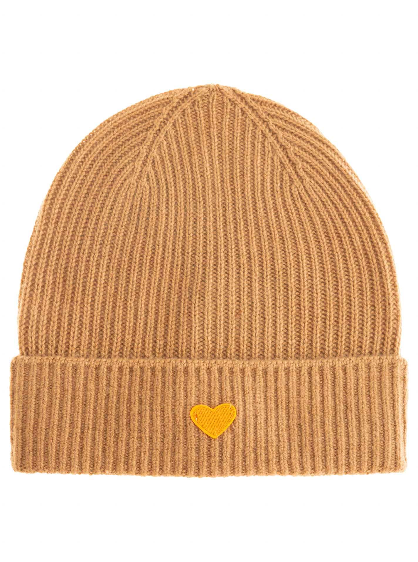 Zwillingsherz Beanie »Beanie with Heart-Patch« Rippstrick, mit breitem Umschlag, wärmend