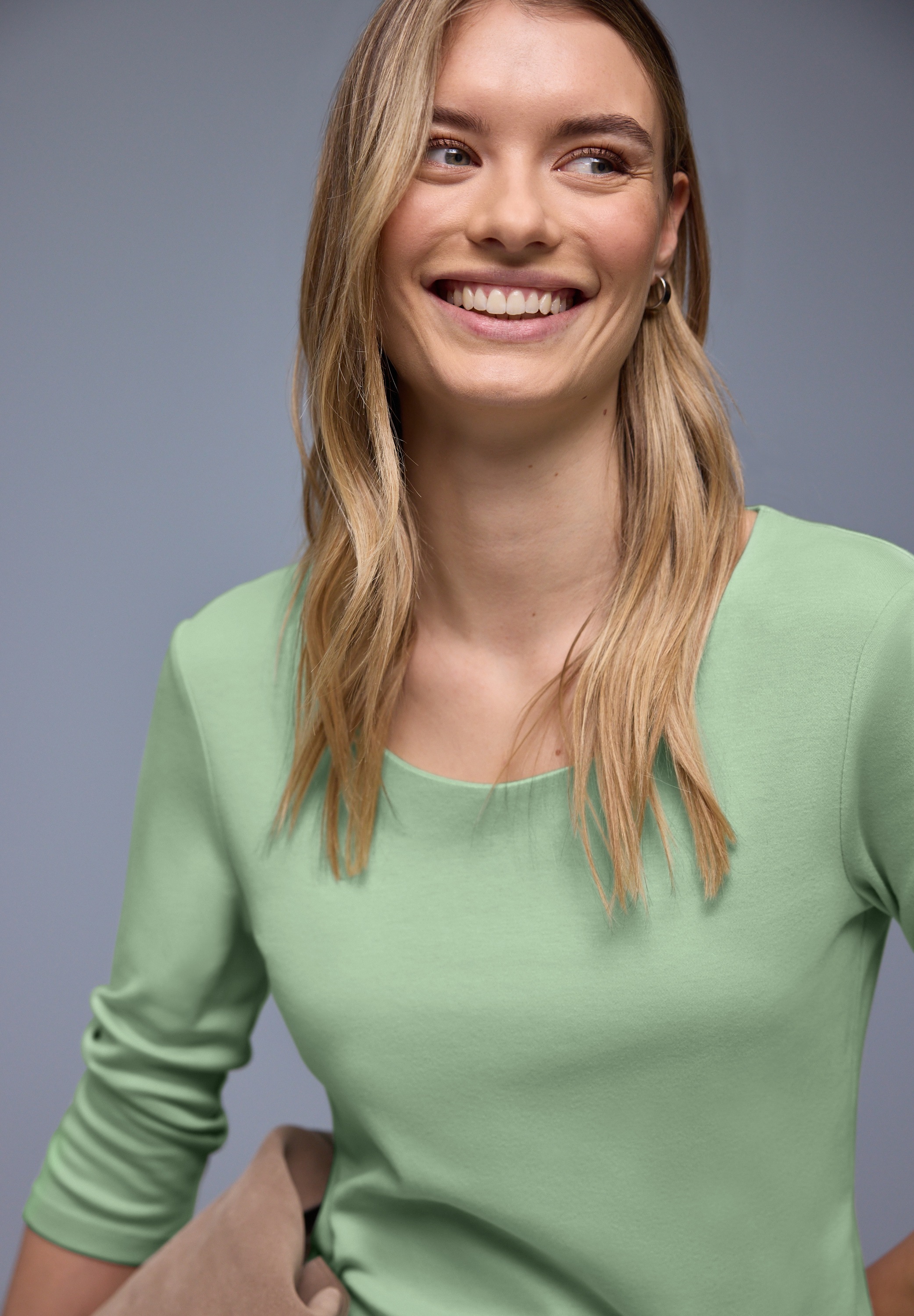 STREET ONE 3/4-Arm-Shirt »Style Pania« in Unifarbe