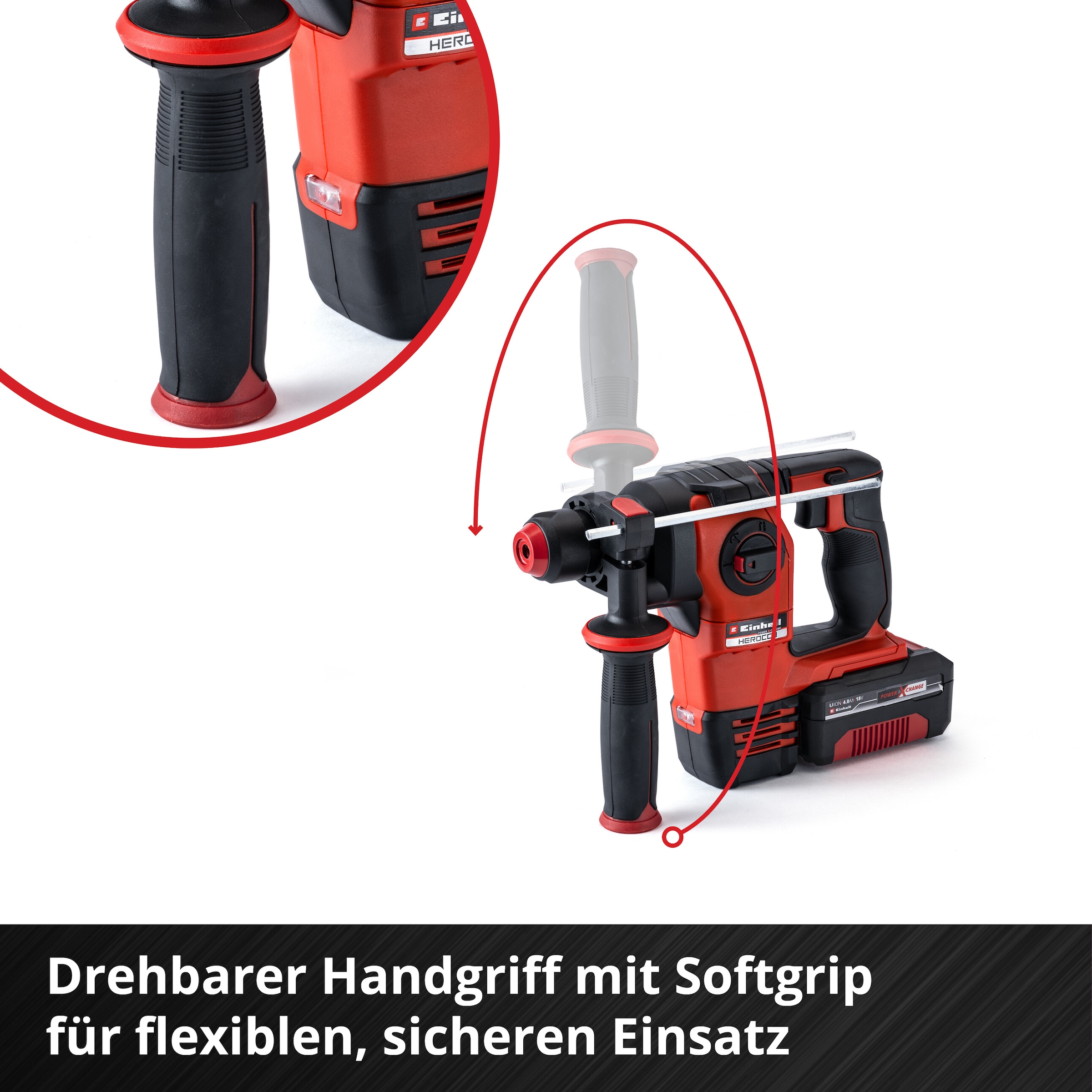 Einhell Akku-Bohrhammer »HEROCCO 18/20«, (3 tlg.)