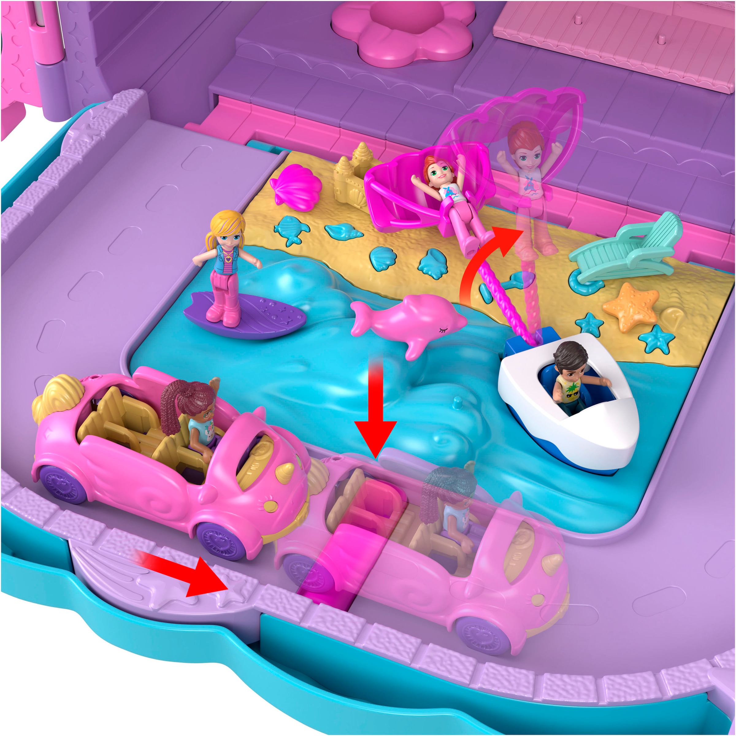 Polly Pocket Spielwelt »Pollyville Urlaub im Rollkoffer«