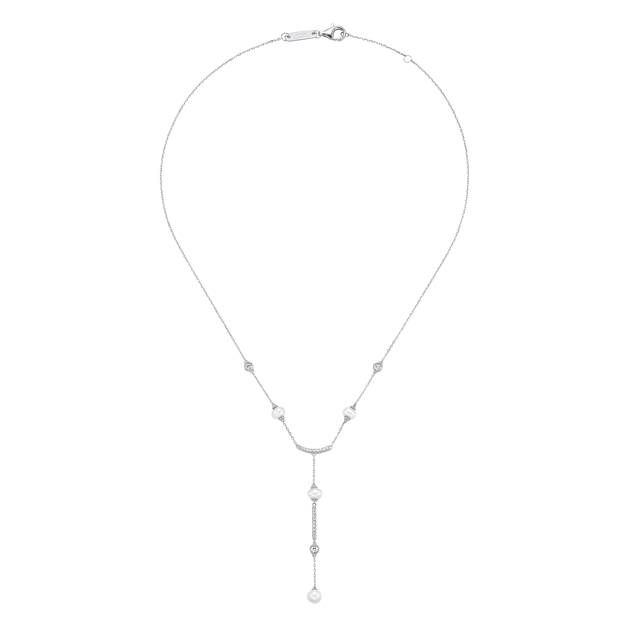 GIORGIO MARTELLO MILANO Collier »Collier mit Süßwasser-Perlen und Zirkonia, Silber 925«