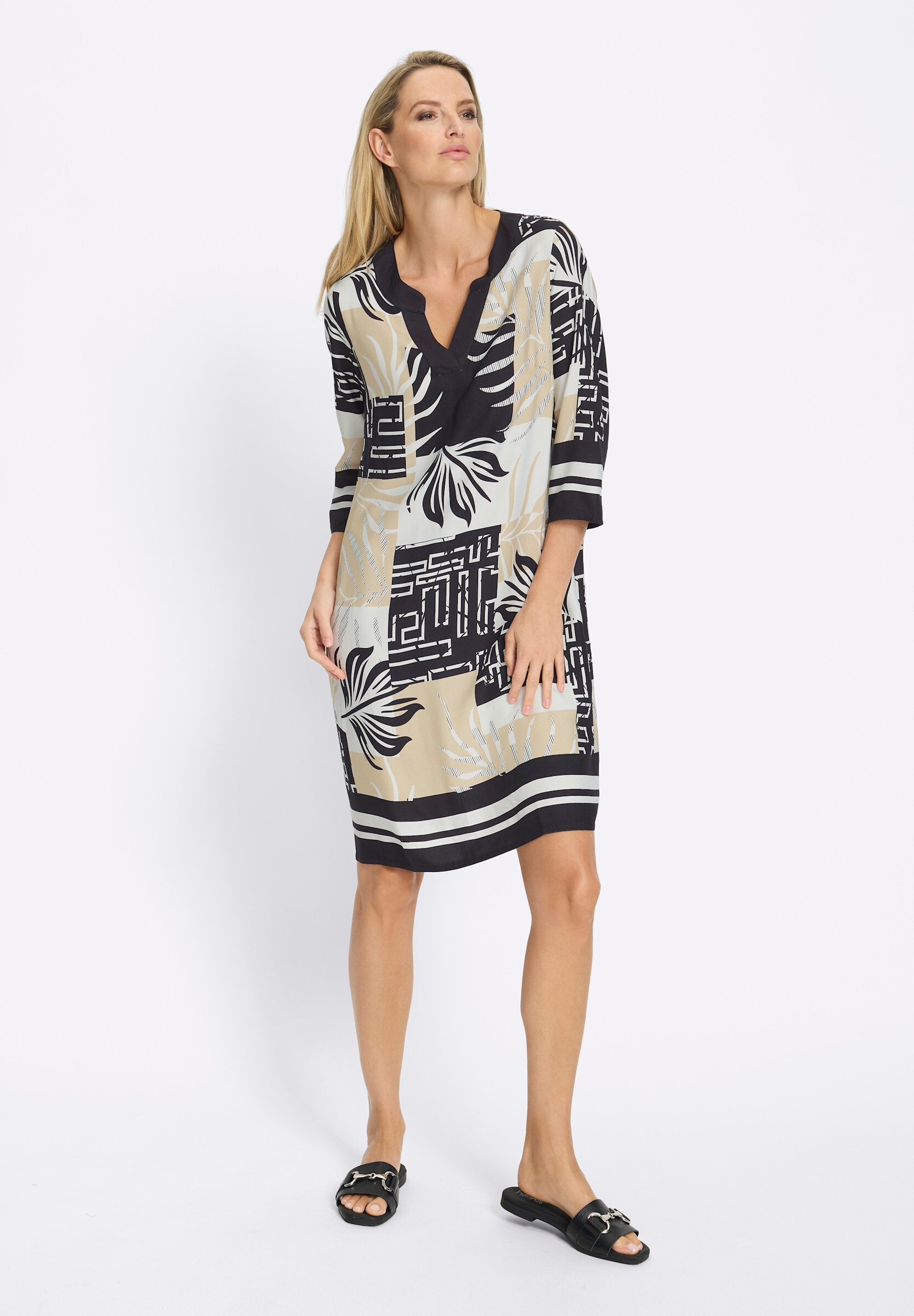 heine Druckkleid »Druck-Kleid Druckkleid mit grafischem Dessin« Ohne Taschen