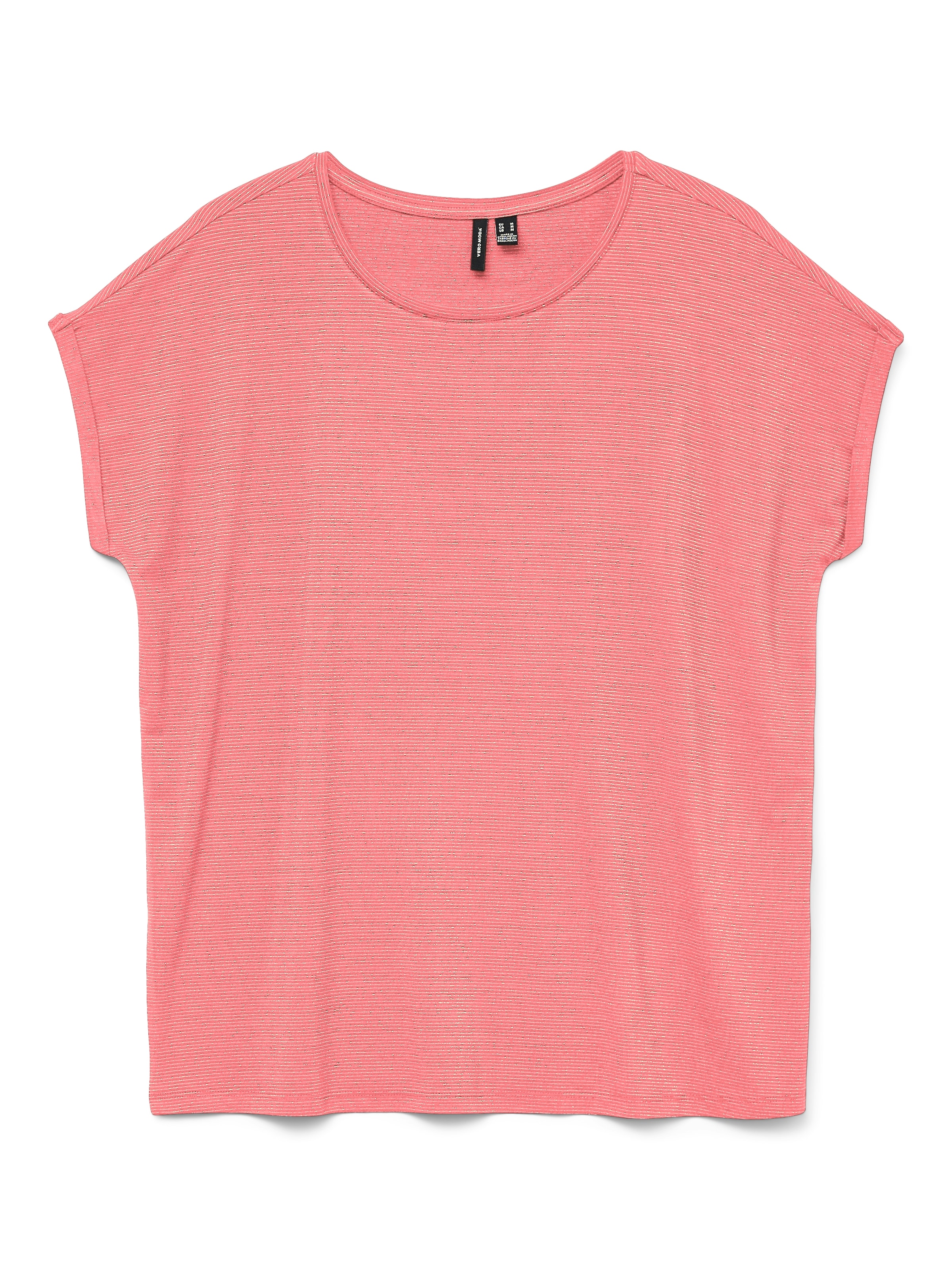 Vero Moda Rundhalsshirt »VMLAVA PLAIN SS TOP LUREX STRIPE« Viskosemischung, loose fit