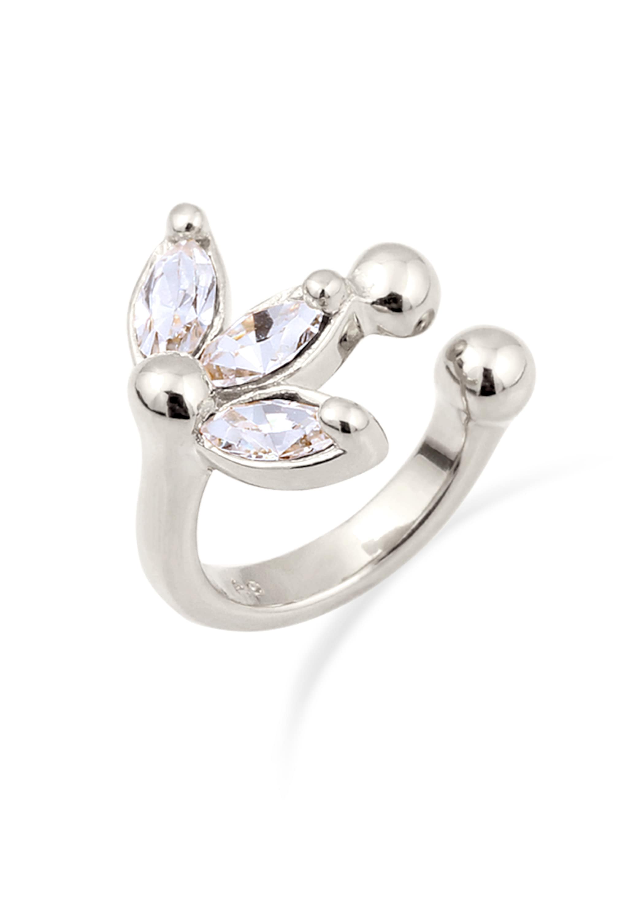 Elli Ohrklemme »Ohrringe Earcuff Blume mit Kristallen von Swarovski 925 Sterling Silber«