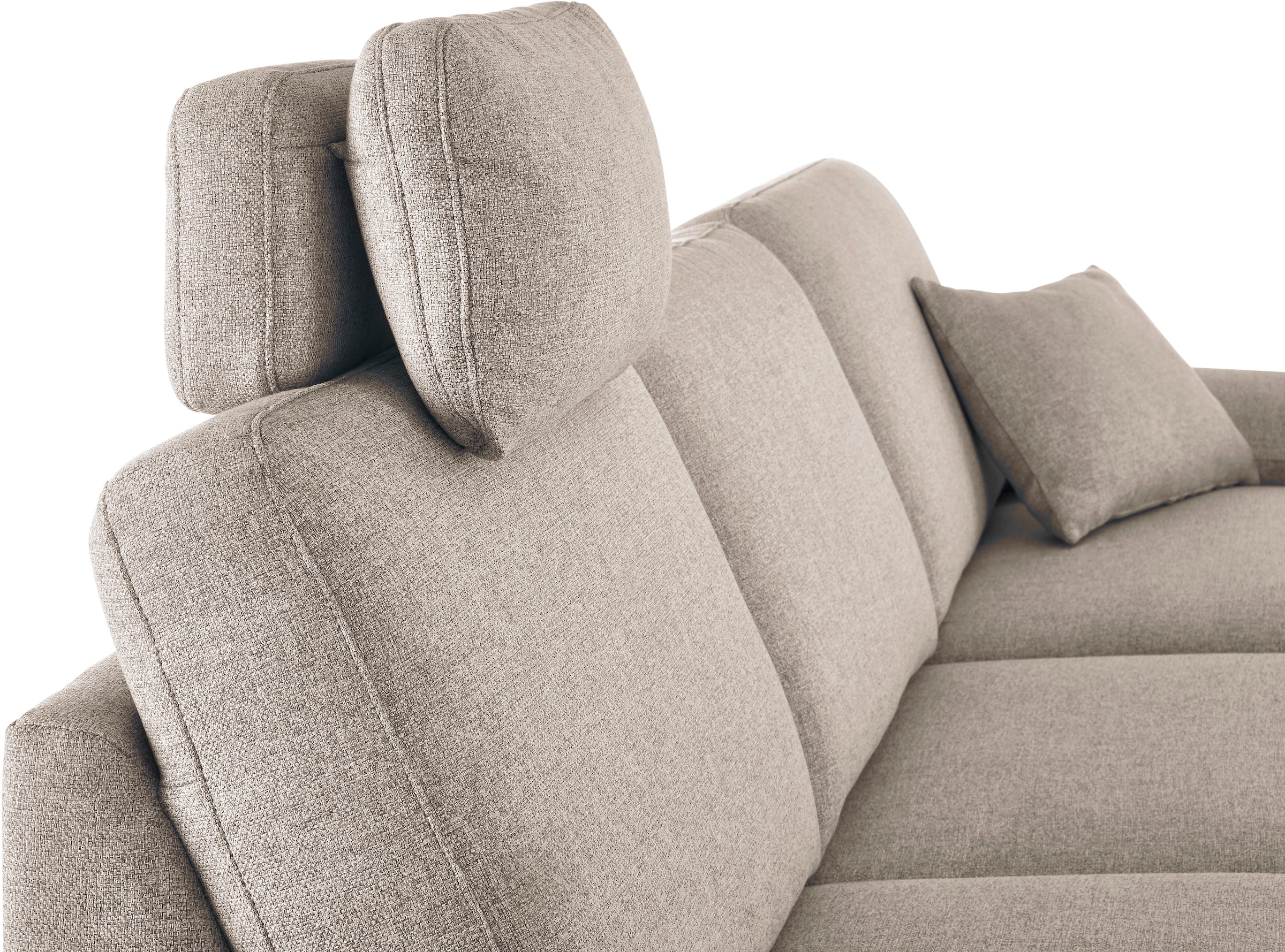 3C Candy Ecksofa »Mainau L-Form«, Relaxfunktion im 1,5-Sitzer, motorische Schlaffunktion in Longchair