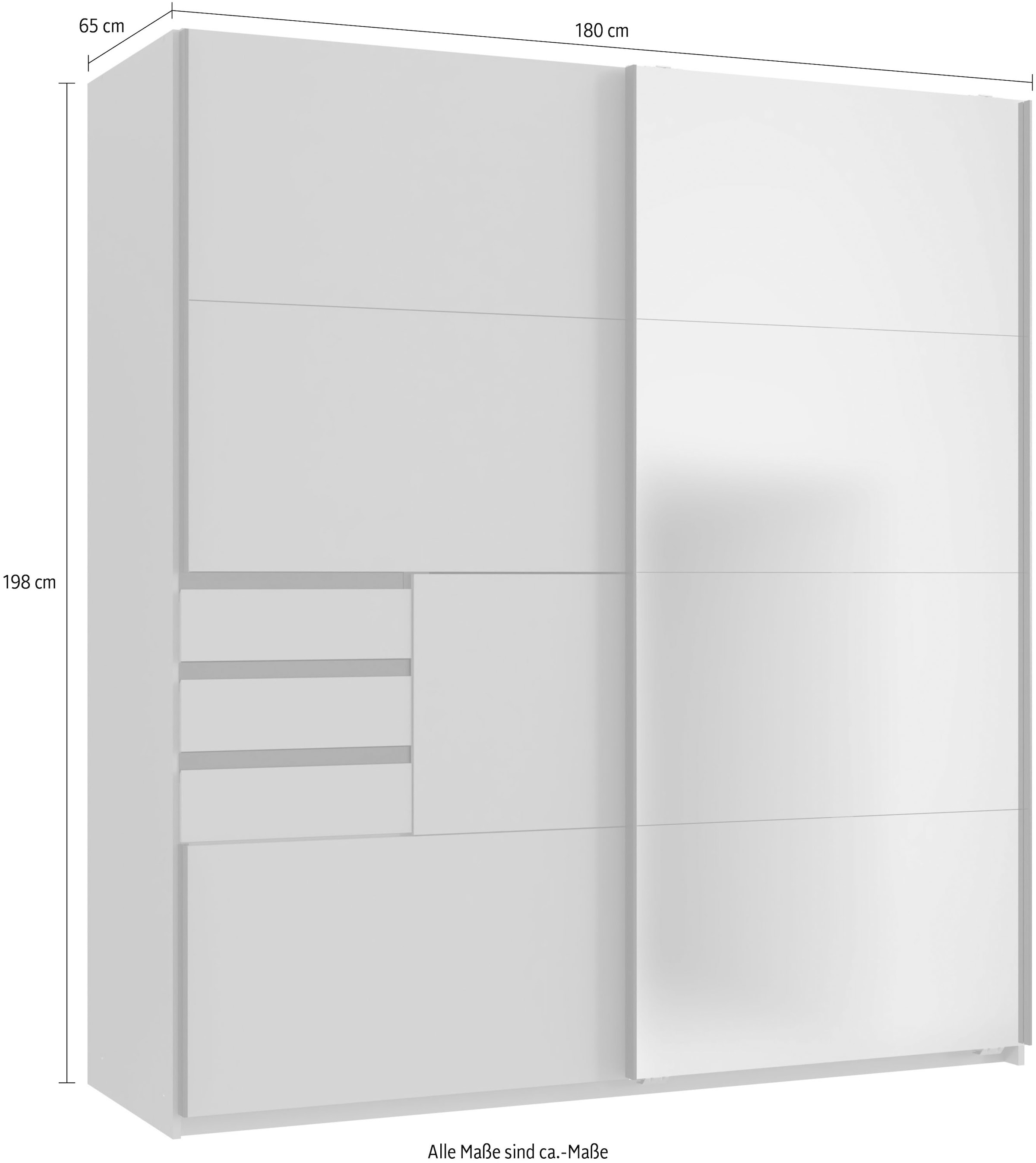 Wimex Schwebetürenschrank »SAIGON in den Breiten 180cm & 225cm, Farbe: Saharagrau« inkl. Spiegel