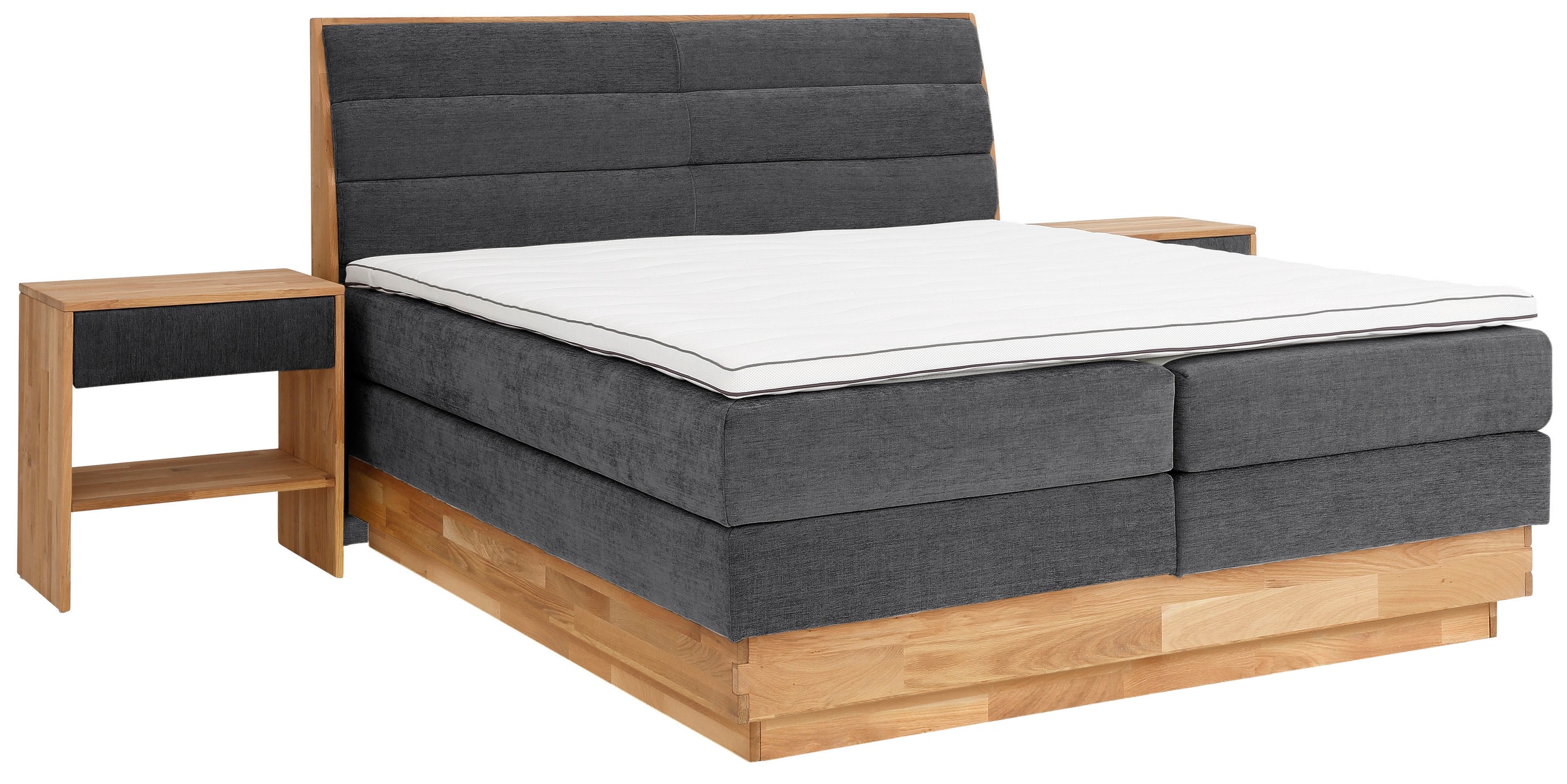 OTTO home Boxspringbett »Jenna« ohne LED-Beleuchtung, mit zertifizierten, recycelten Bezugsstoffen