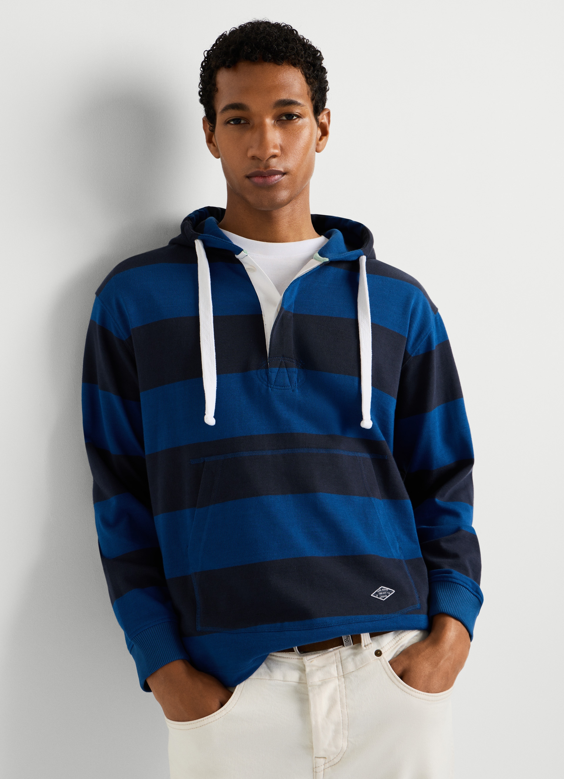 Pepe Jeans Hoodie »JOE STRIPES HOODIE«, mit verdeckter Knopfleiste
