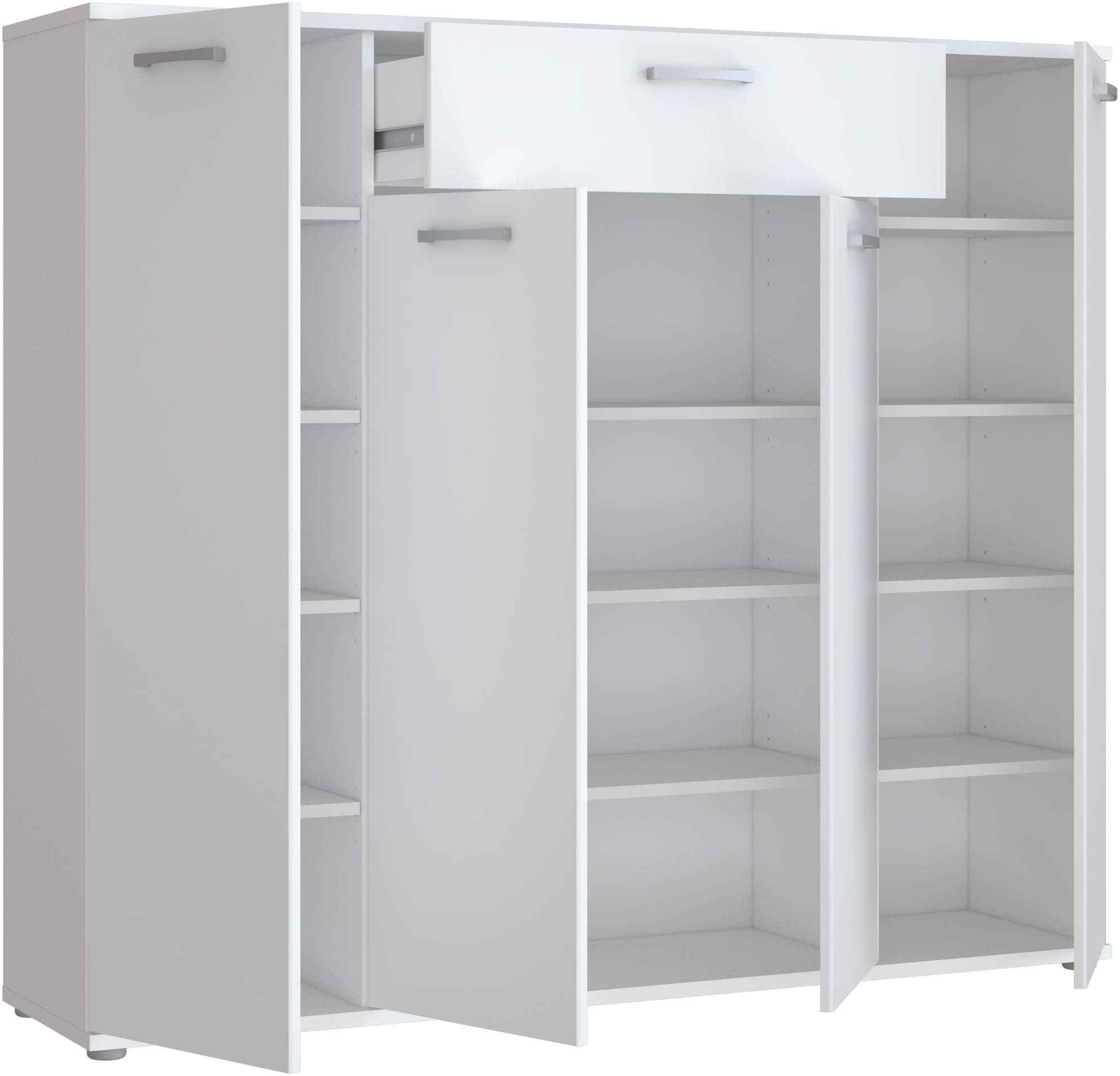 FORTE Kommode »Kombikommode, Stauraum, Einlegeböden verstellbar« B/H/T ca.140/120/34 cm, viel Stauraum, PEFC zertifiziert