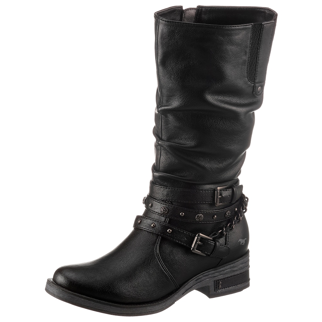 Mustang Shoes Stiefel, mit Nietenband und Zierkette