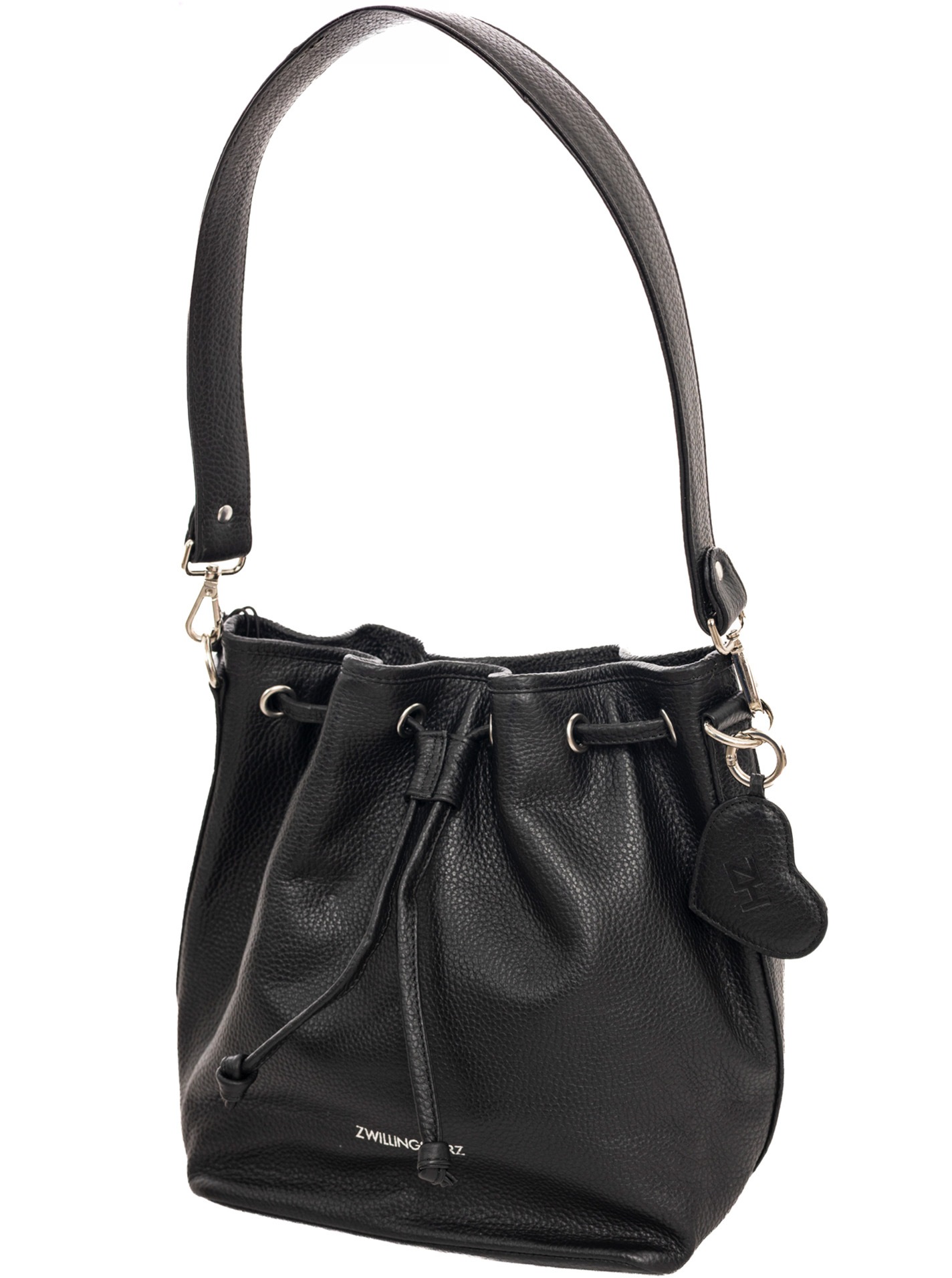 Zwillingsherz Beuteltasche »"Drawstring Bag"« Beuteldesign, Kordelzug-Verschluss, softes Leder, Herz-Anhänger