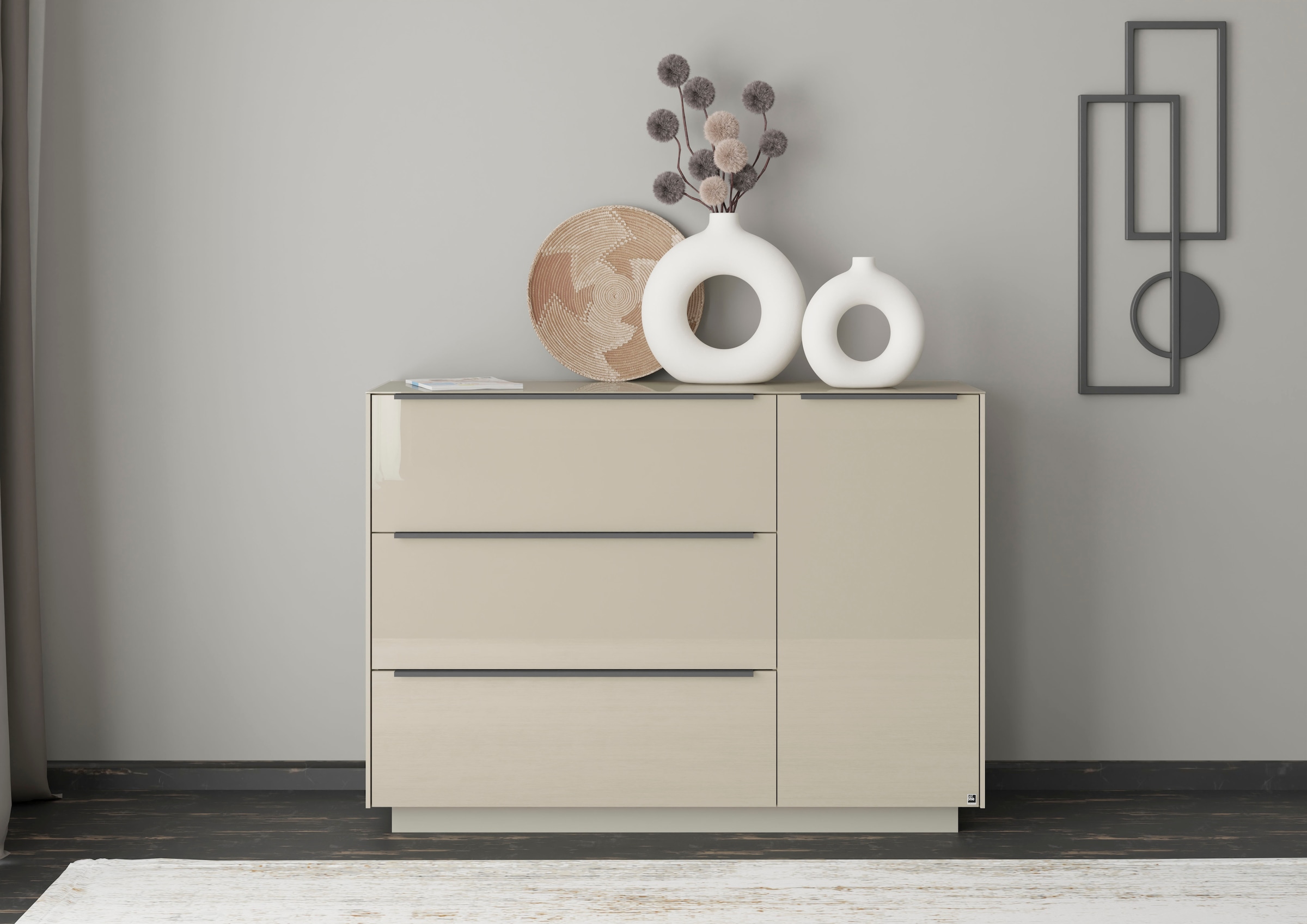 set one by Musterring Sideboard »Reno« 1 Stk. tlg. Mit Sockel in diversen Farben, 102 cm Höhe & Farbauswahl