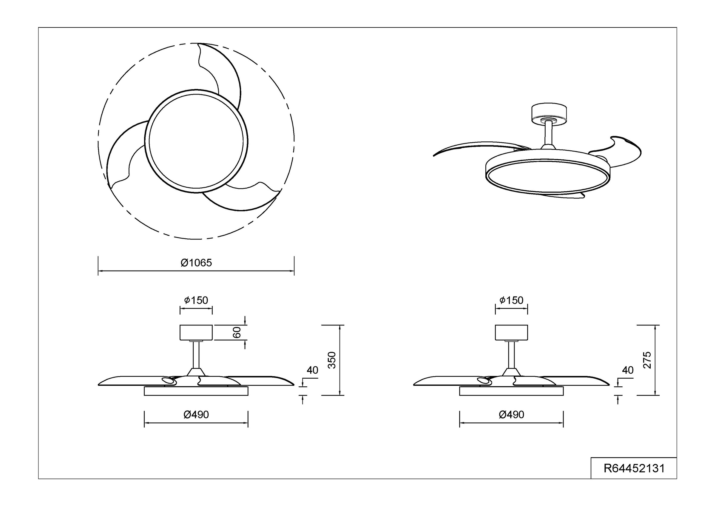 REALITY Leuchten LED Deckenleuchte »KASFJORD  mit Ventilator, Deckenventilator mit Licht inklFernbedienung« LED-Board 1 Stk. warmweiß - kaltweiß 6 Geschwindigkeiten Timer Vor- & Rücklauf LED dimmbar CCT Nachtlicht
