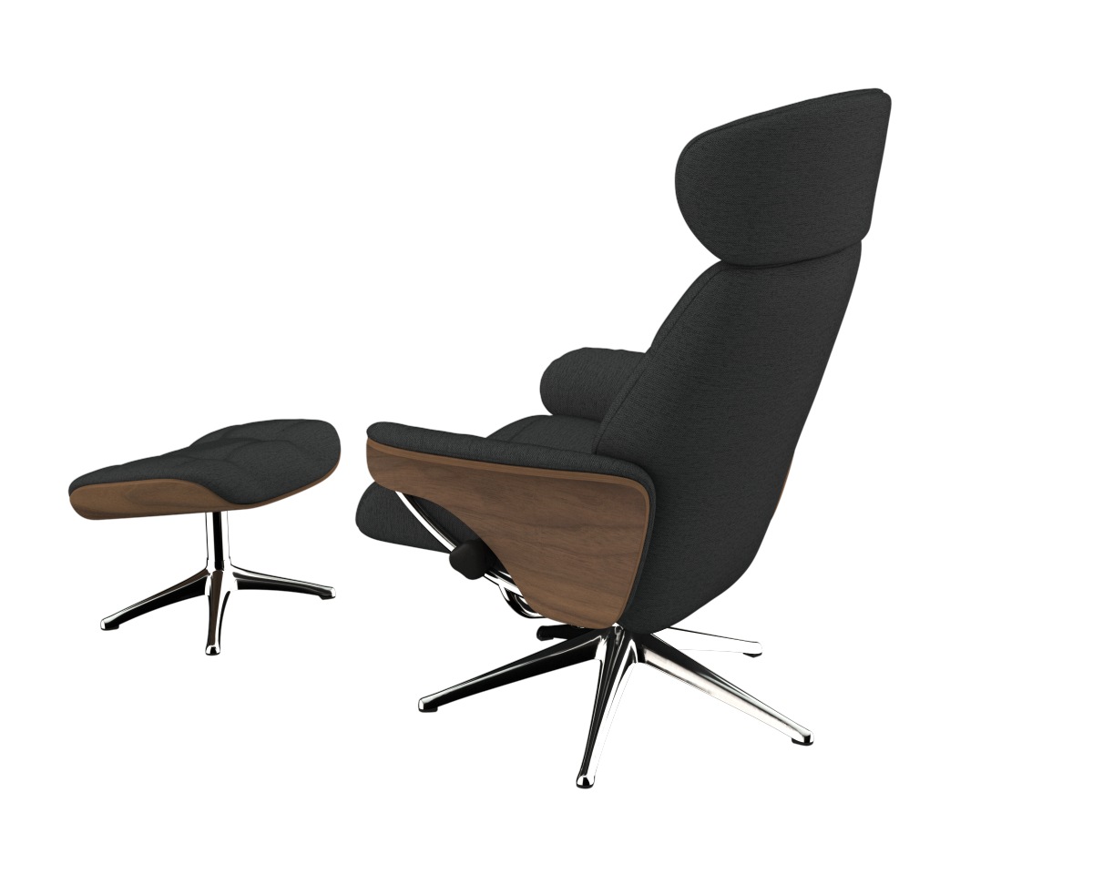 FLEXLUX Relaxsessel »Skagen, Funktionssessel, Premium-Komfort, Armlehnen, Drehbar, Scandi«, Rücken- und Kopfteilverstellung, Fuß Alu, Armlehne Eiche, Drehbar