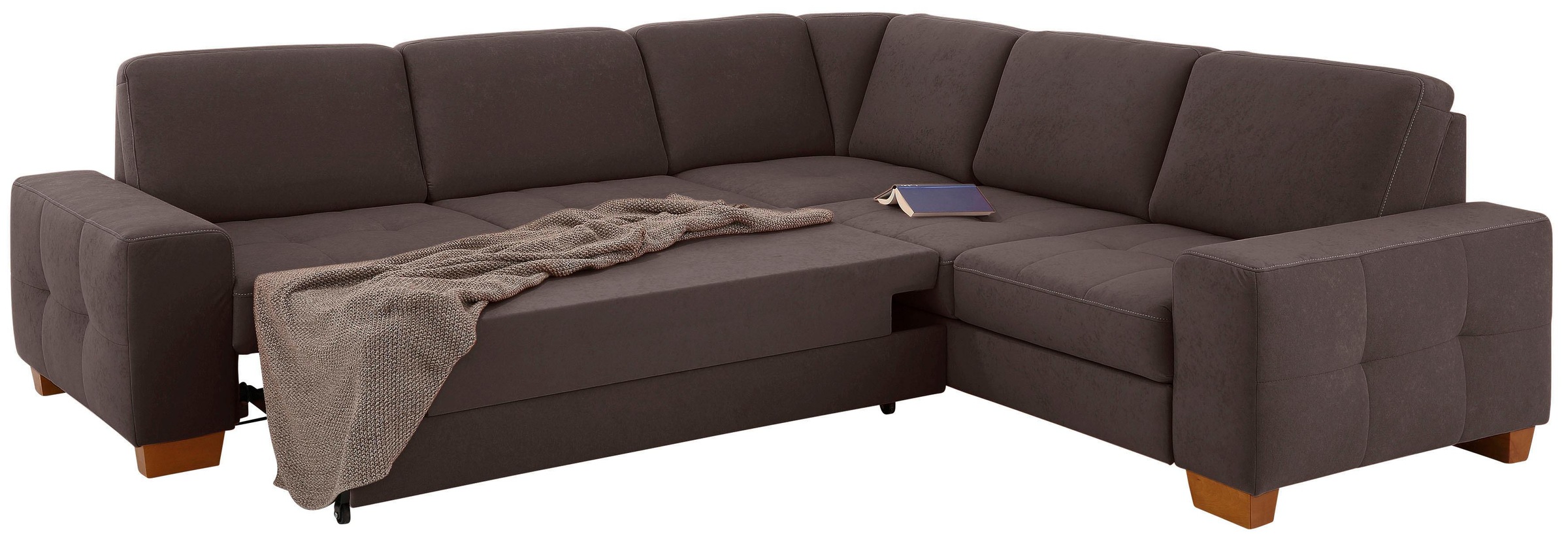 Home affaire Ecksofa »Puccini L-Form«, mit Federkern, Sitztiefenverstellung, Kontrastnaht