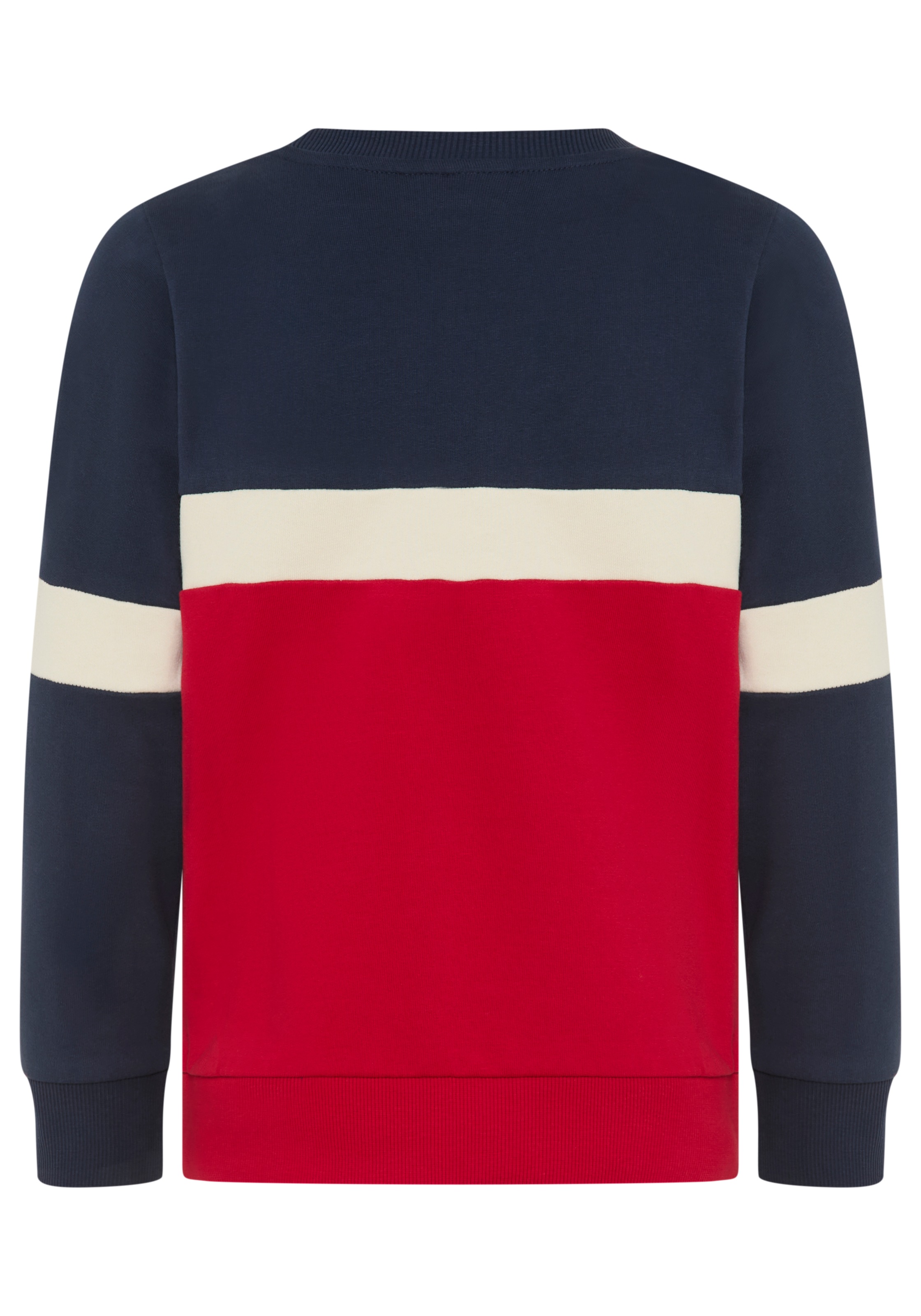 Scout Sweatshirt »Rundhals-Sweat mit kontrastfarbigen Einsätzen - NEU von SCOUT«, Rundhals, Langarm, hüftbedeckende Länge, mit Badge-Applikation
