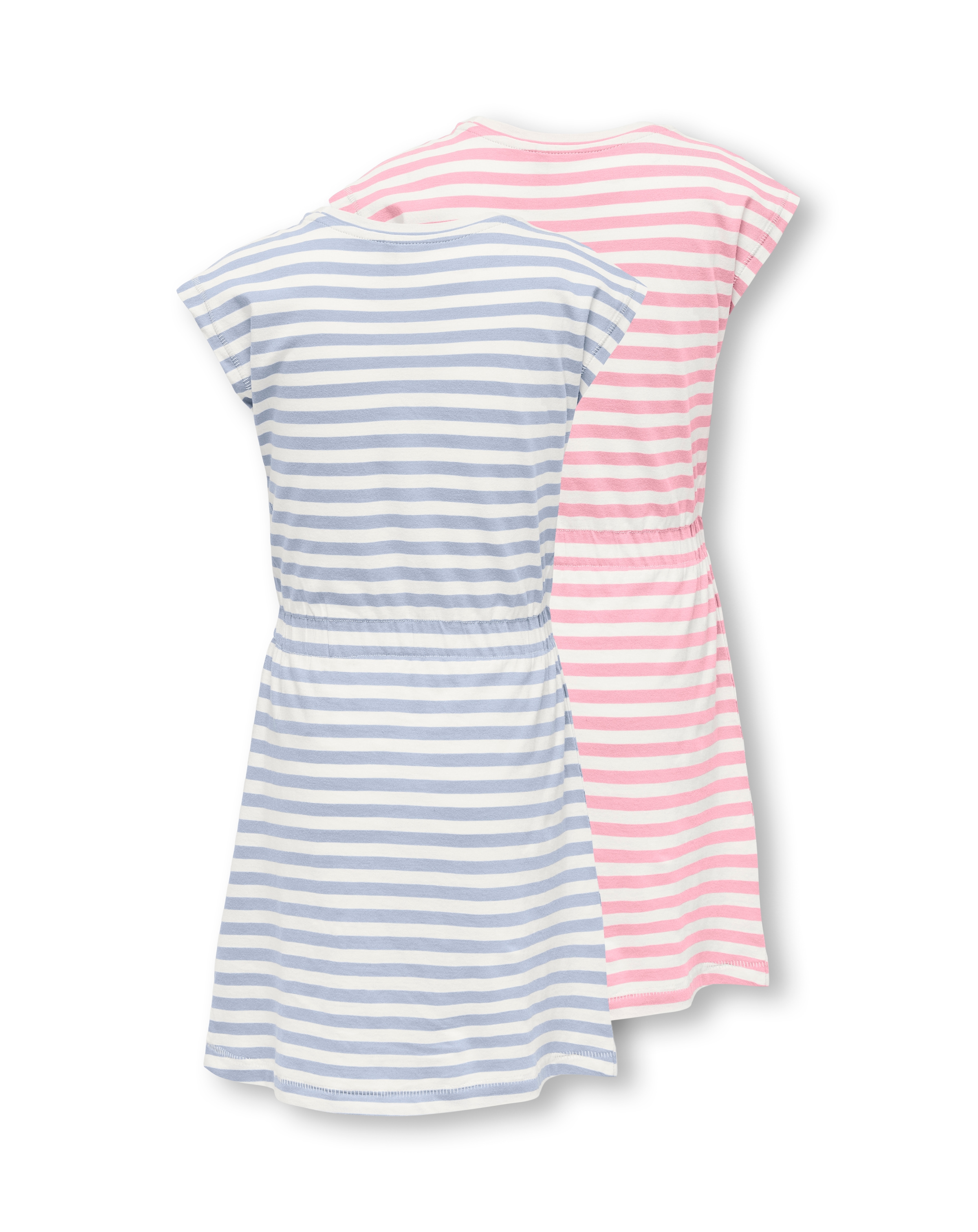 KIDS ONLY Jerseykleid »KOGMAY LIFE S/S DRESS JRS 2-PACK« Packung, 2 tlg. im sommerlichen Streifen-Look und mit Bindeband in der Taille