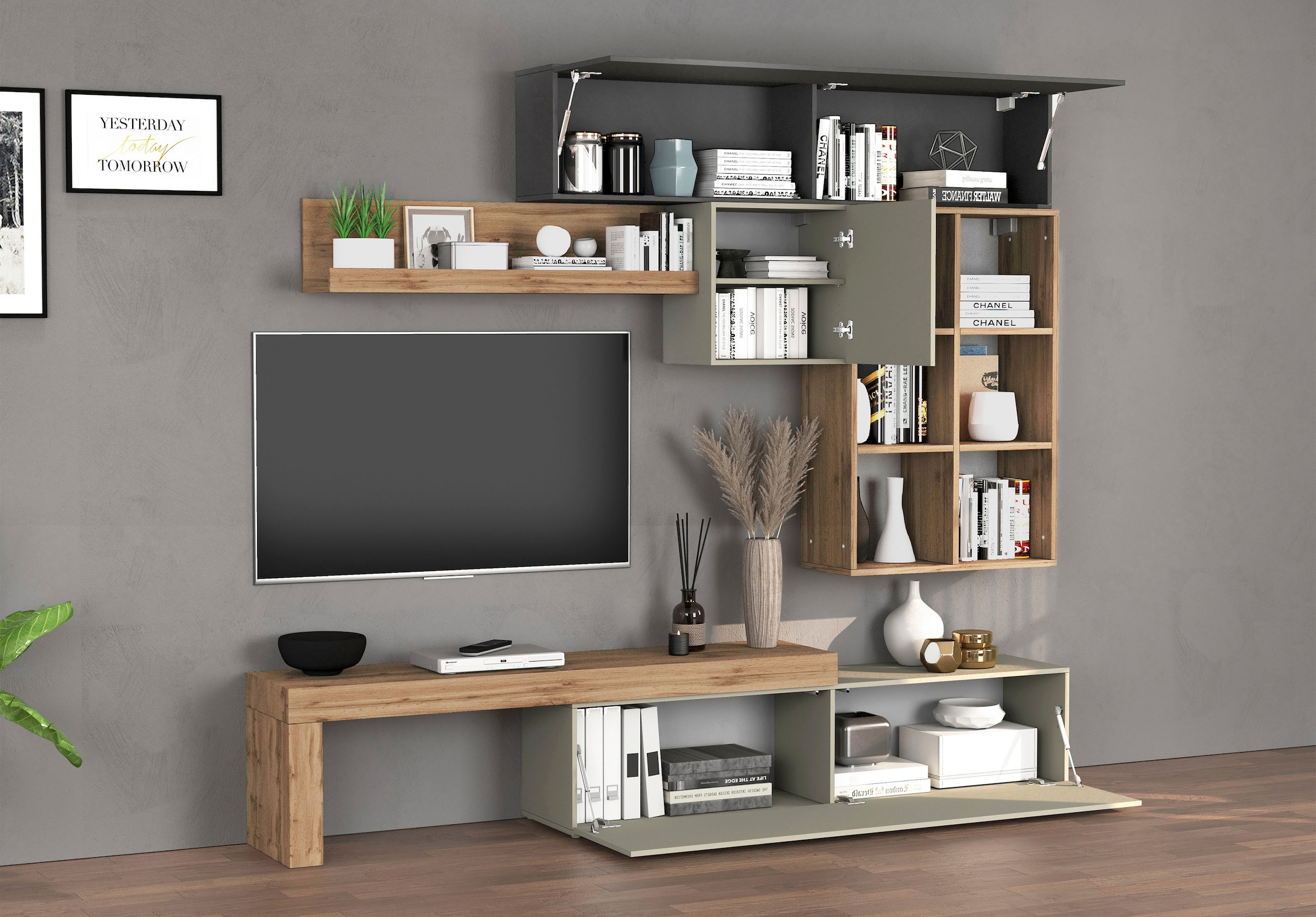 OTTO home Wohnwand »Chronos Wohnwand, Medienwand, 5-er set« 5 Stk. tlg.