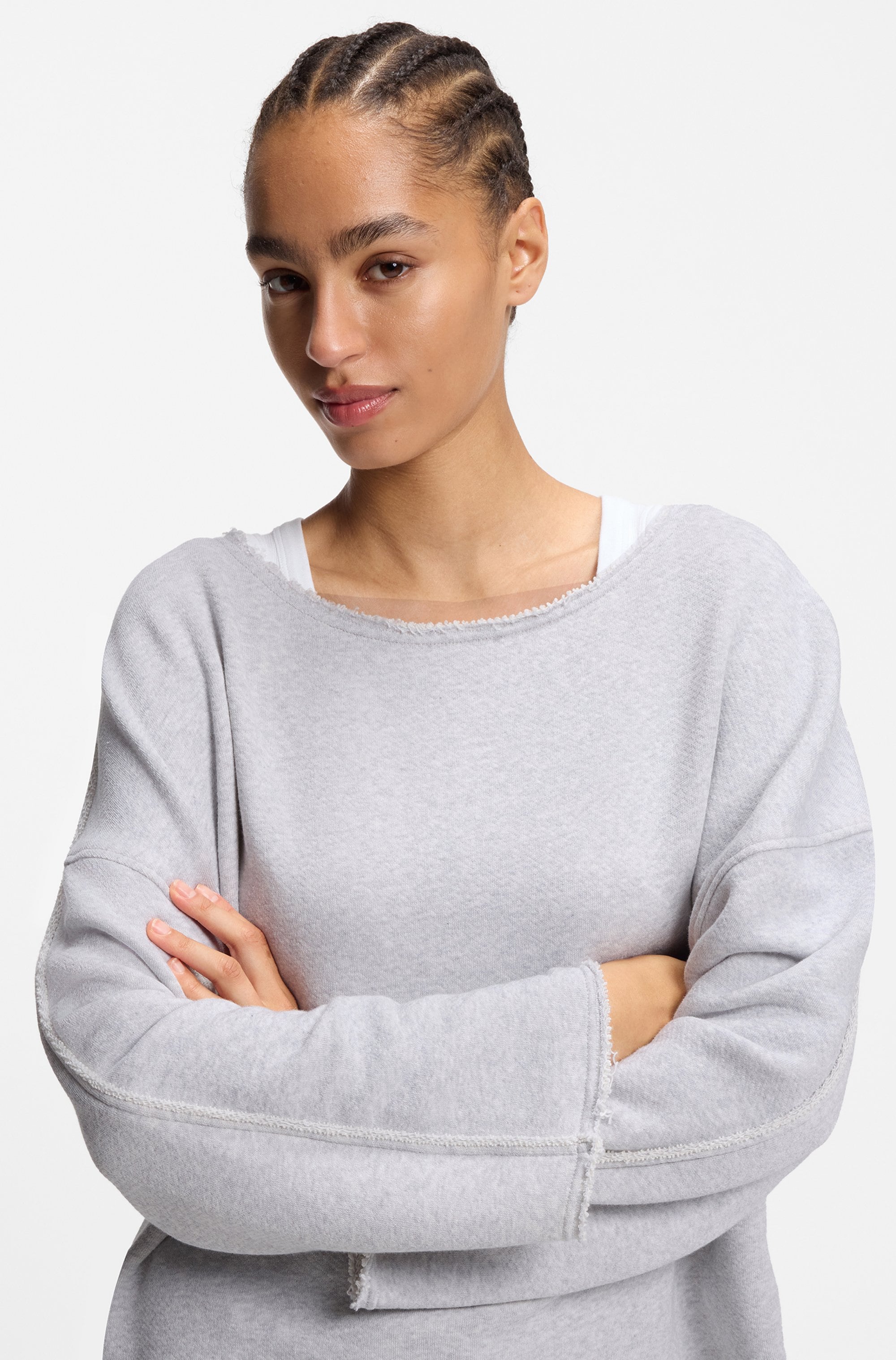 BOSS ORANGE Sweatshirt »Enely Premium Damenmode«, Loose Fit, Baumwoll-Mix
