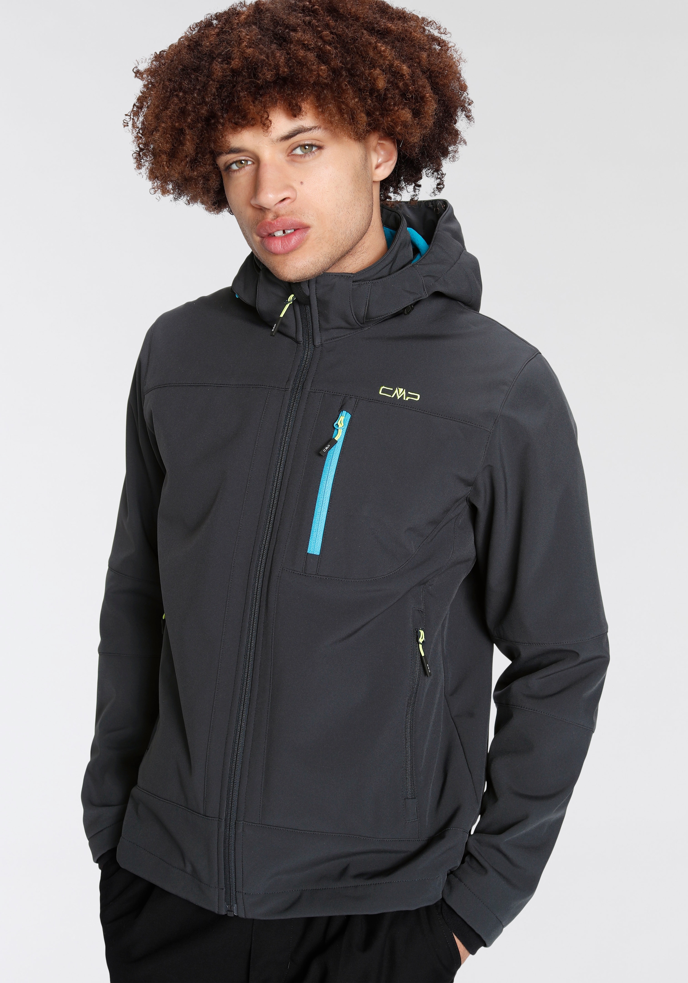 CMP Softshelljacke, mit Kapuze, Winddicht & Wasserabweisend & Atmungsaktiv