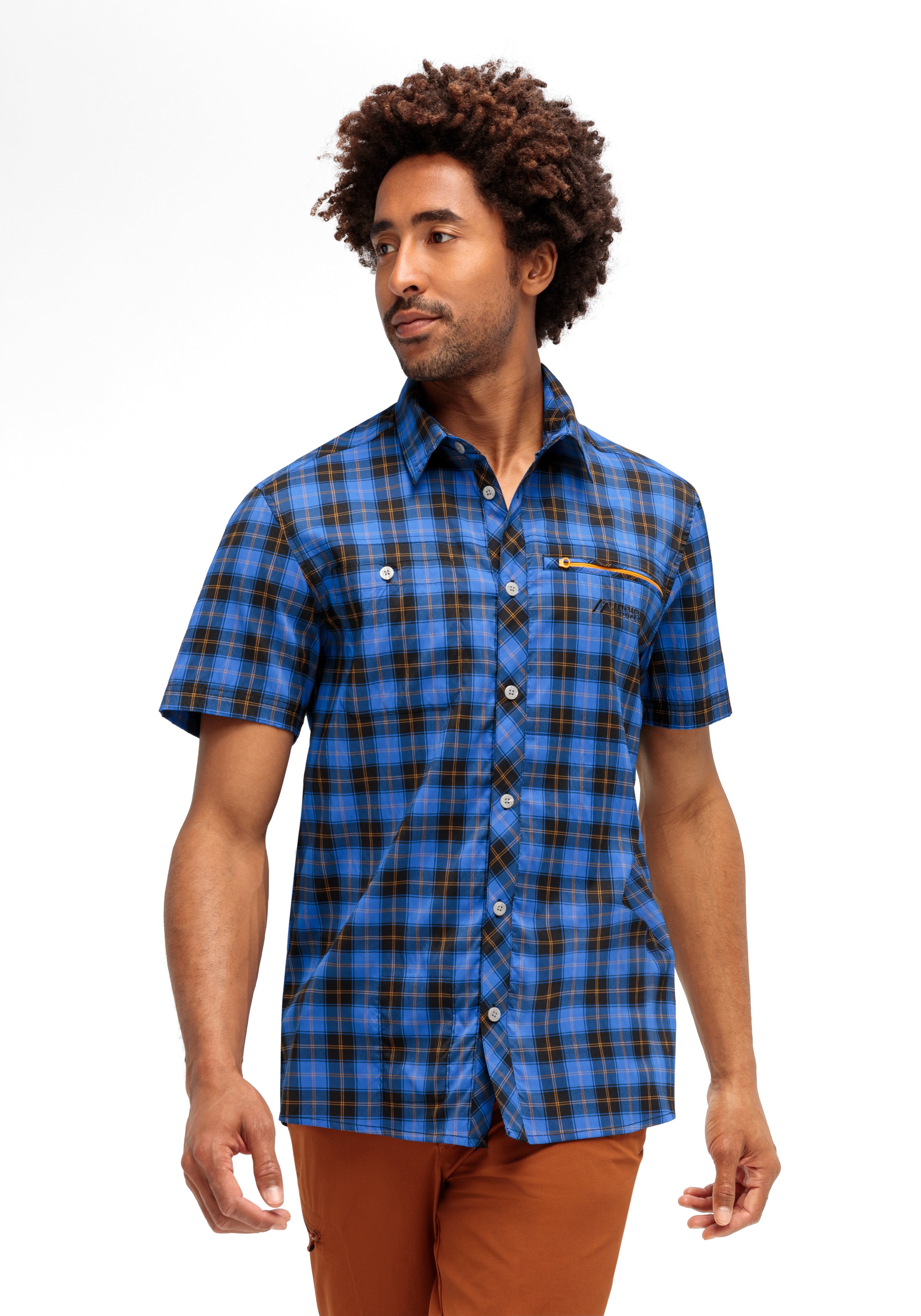Maier Sports Outdoorhemd »Kasen S/S M«, kurzarm Herrenhemd, atmungsaktives Wanderhemd, Karohemd