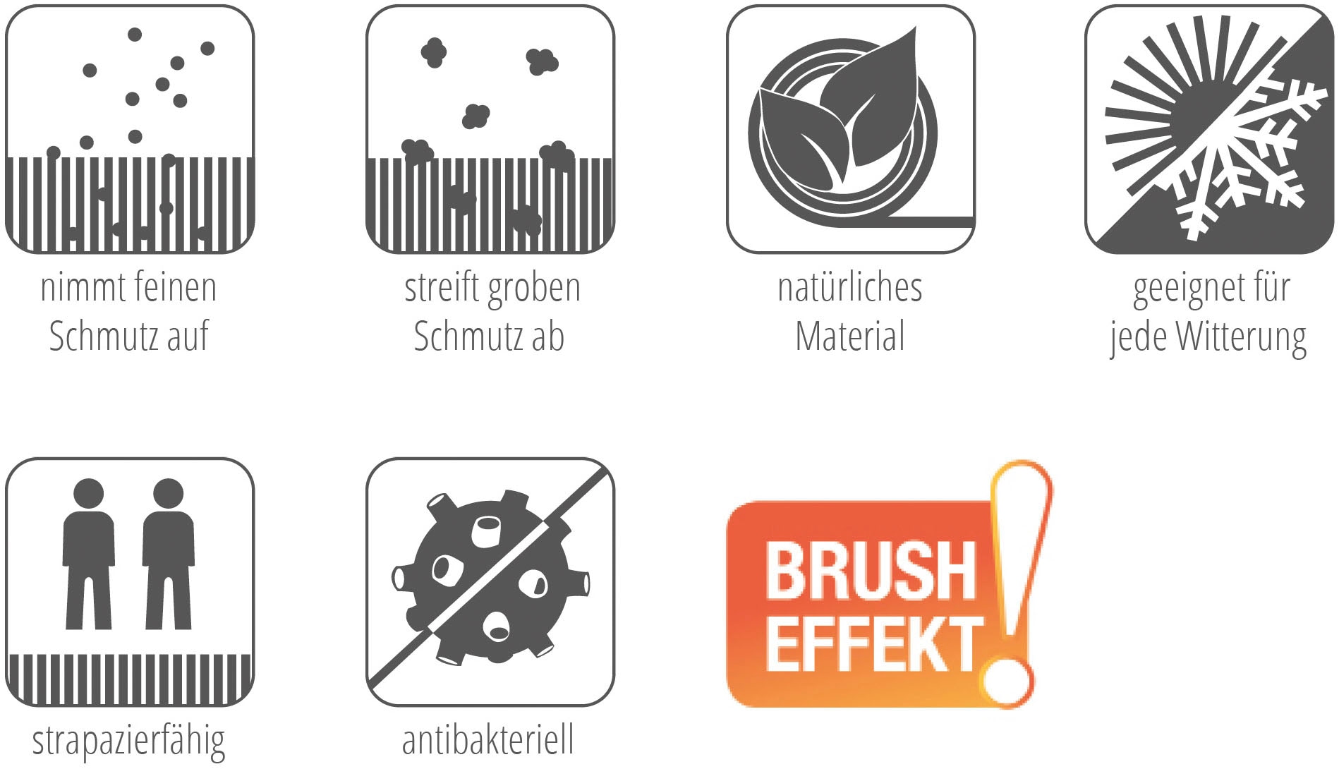 ASTRA Fußmatte »Coco Brush«, rechteckig, 32 mm Höhe, Kokos Brusch, mit Draht, schmutzabweisend, Bürstenmatte