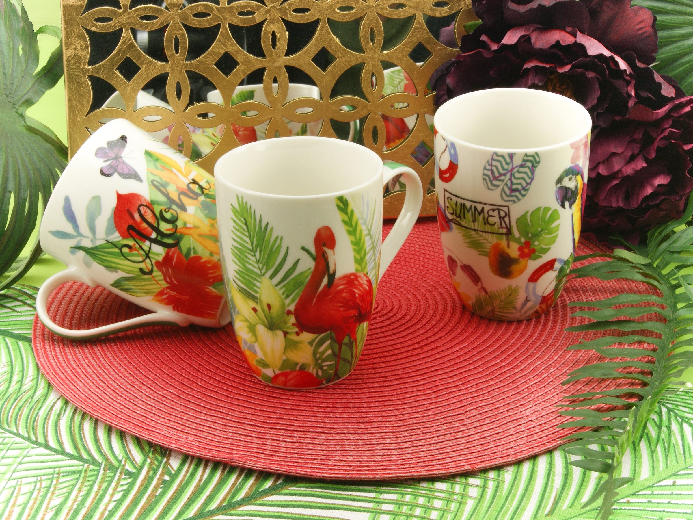 CreaTable Becher »Kaffeebecher Aloha«, (Set, 6 tlg.), Tropic-Design, Tassen  Set, 6-teilig bei OTTO