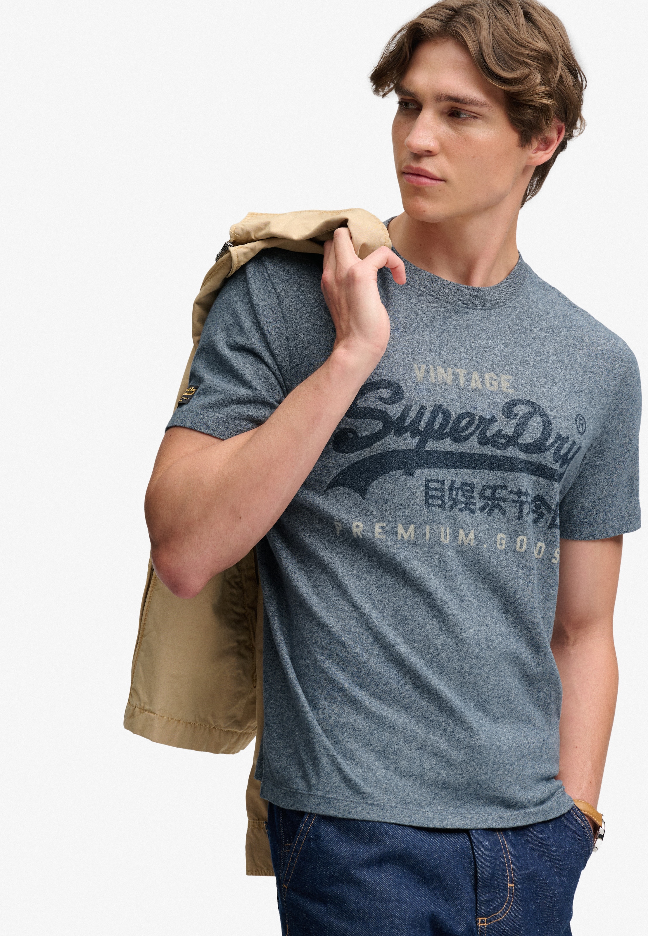 Superdry Rundhalsshirt »VL HERITAGE RELAXED TEE« Baumwolle, relaxed fit