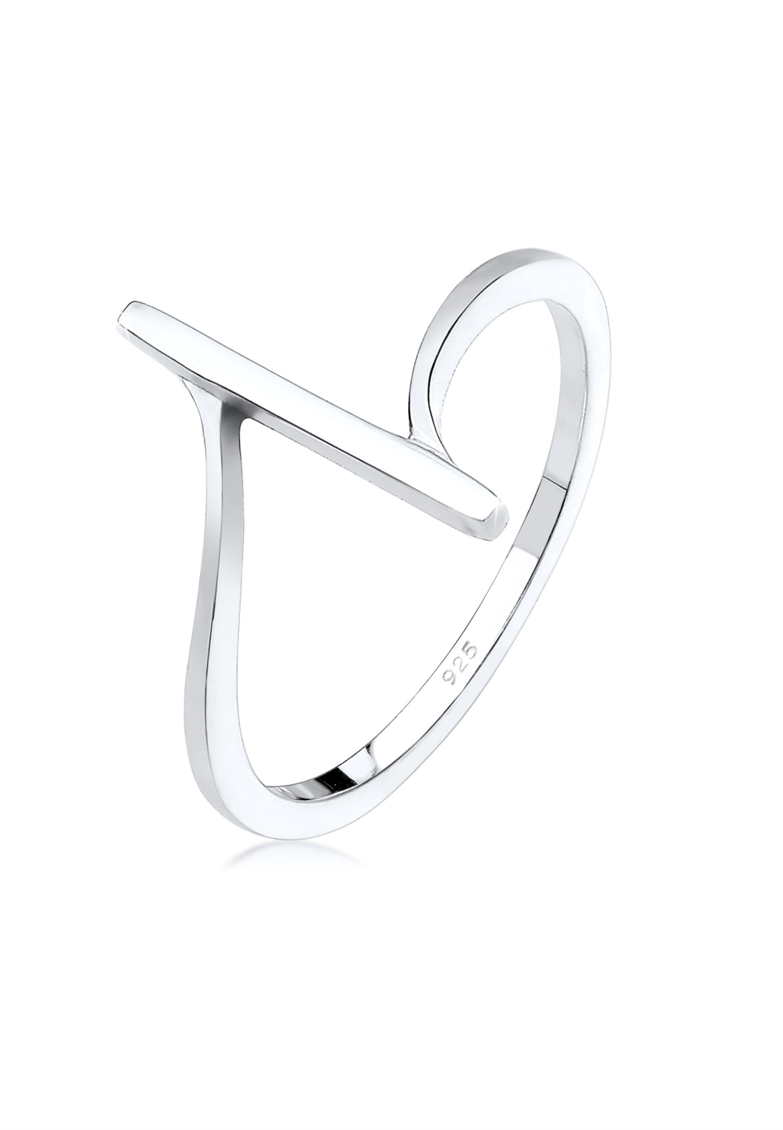 Elli Fingerring »Ring Geo Form Geschwungen 925 Sterling Silber«