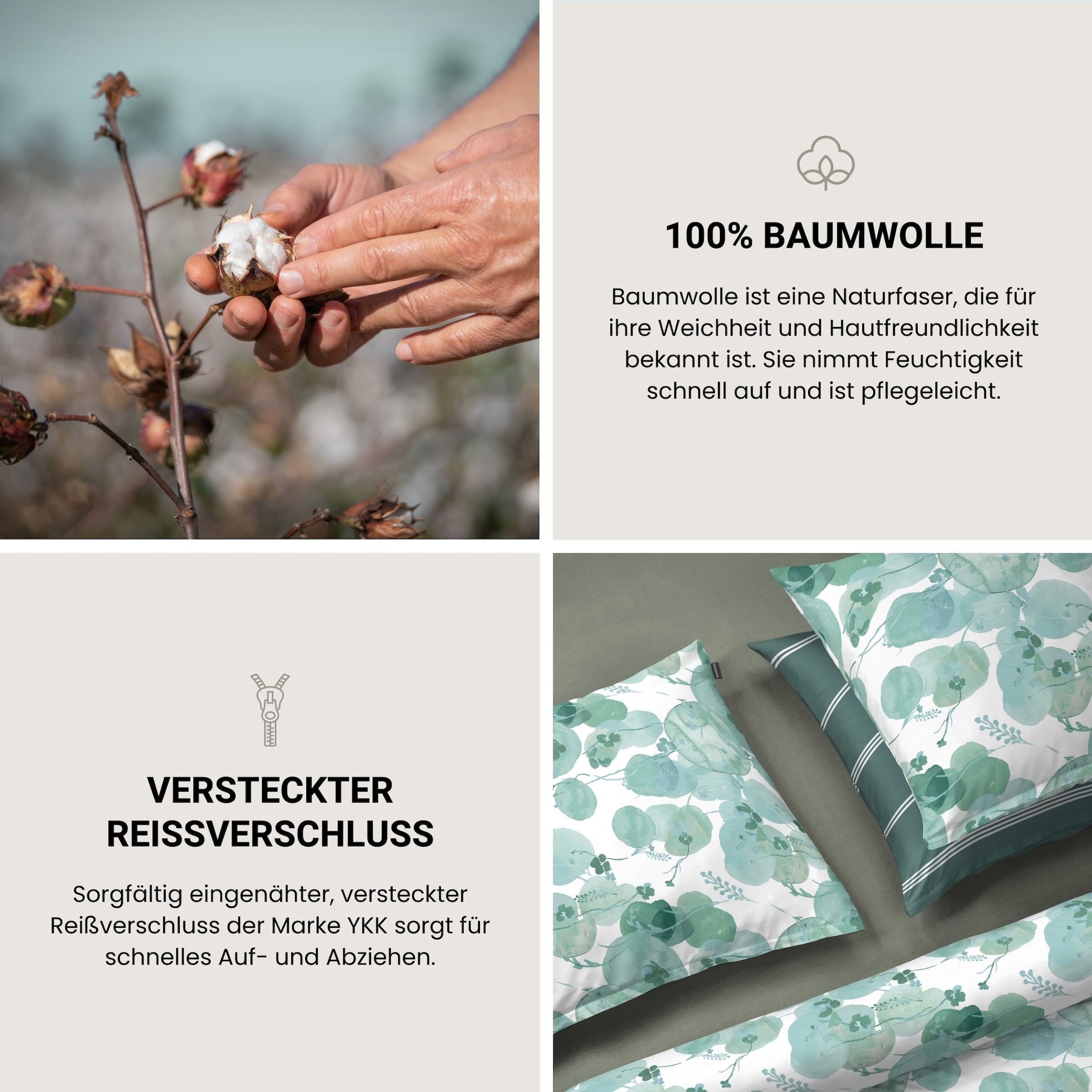 Schiesser Bettwäsche »Mia aus weicher Baumwolle mit floralem Muster« 2 MADE IN GREEN by OEKO-TEX®