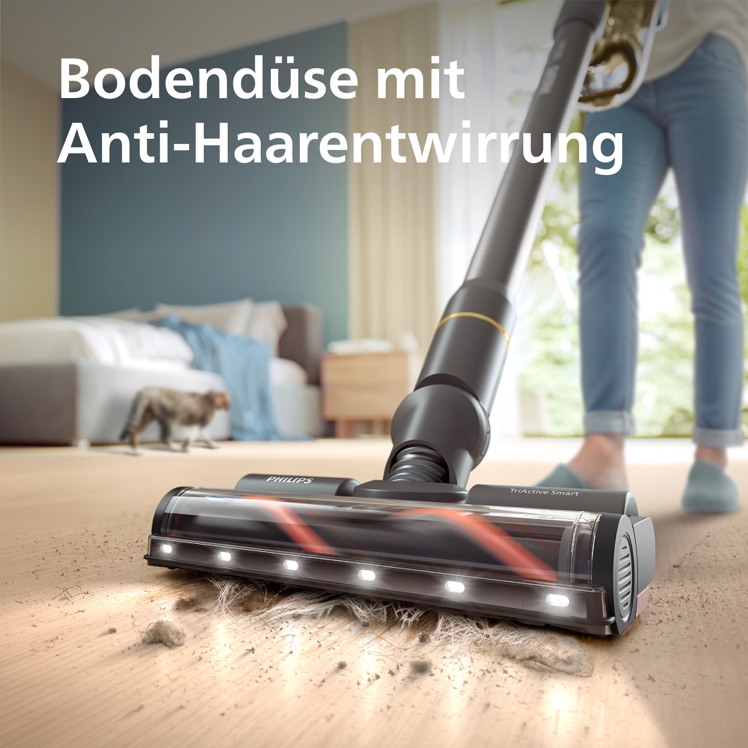 Philips Akku-Hand-und Stielstaubsauger »XC7067/01 7000 Series "Pet"«, mit bis zu 80 Minuten Laufzeit und Bodendüse mit Anti-Haarentwirrung