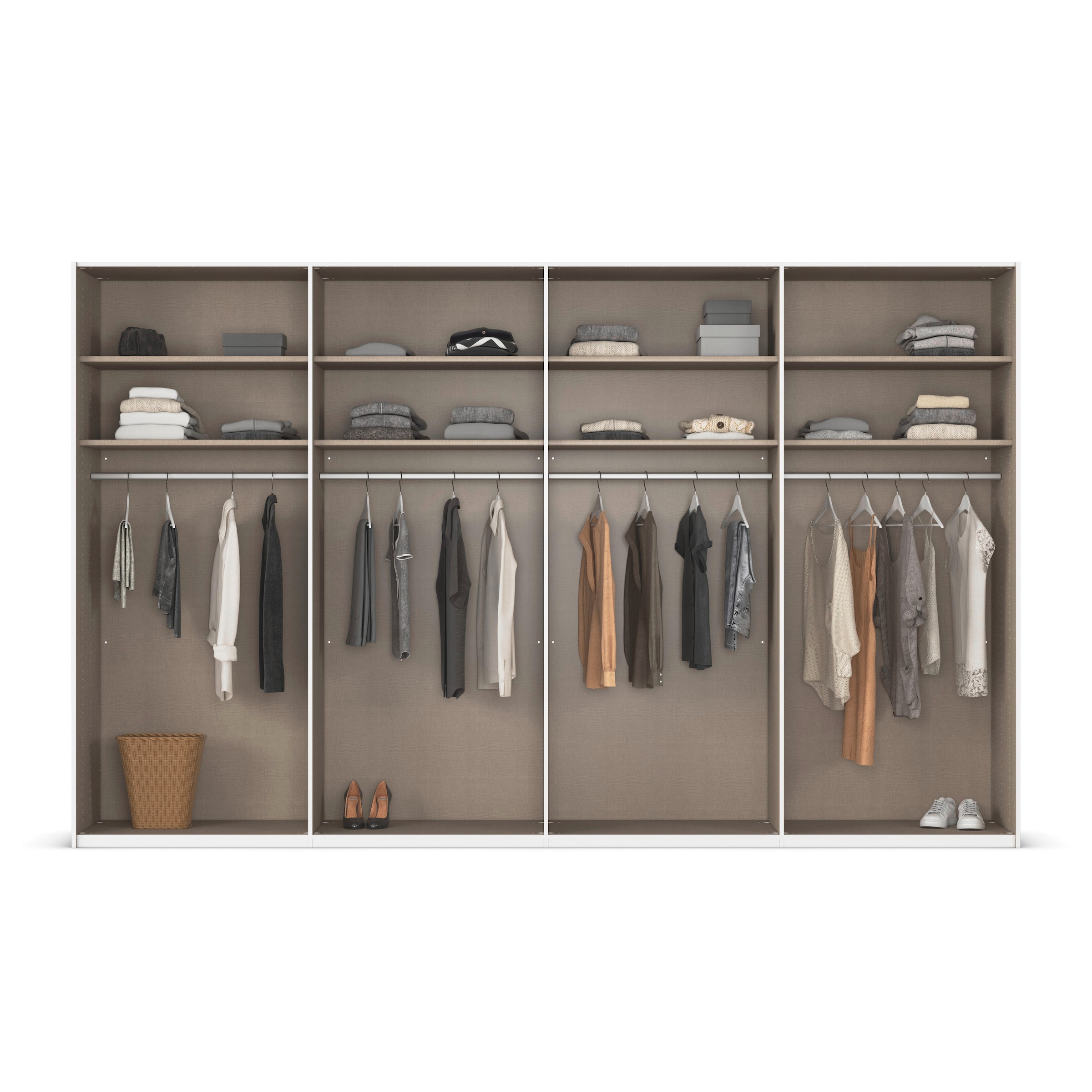 rauch Schwebetürenschrank »Kleiderschrank Schrank Garderobe Schlafzimmerschrank SCALE-LINE«, edle Optik mit Bauchbinde in Korpusfarbe Dekorfront MADE IN GERMANY