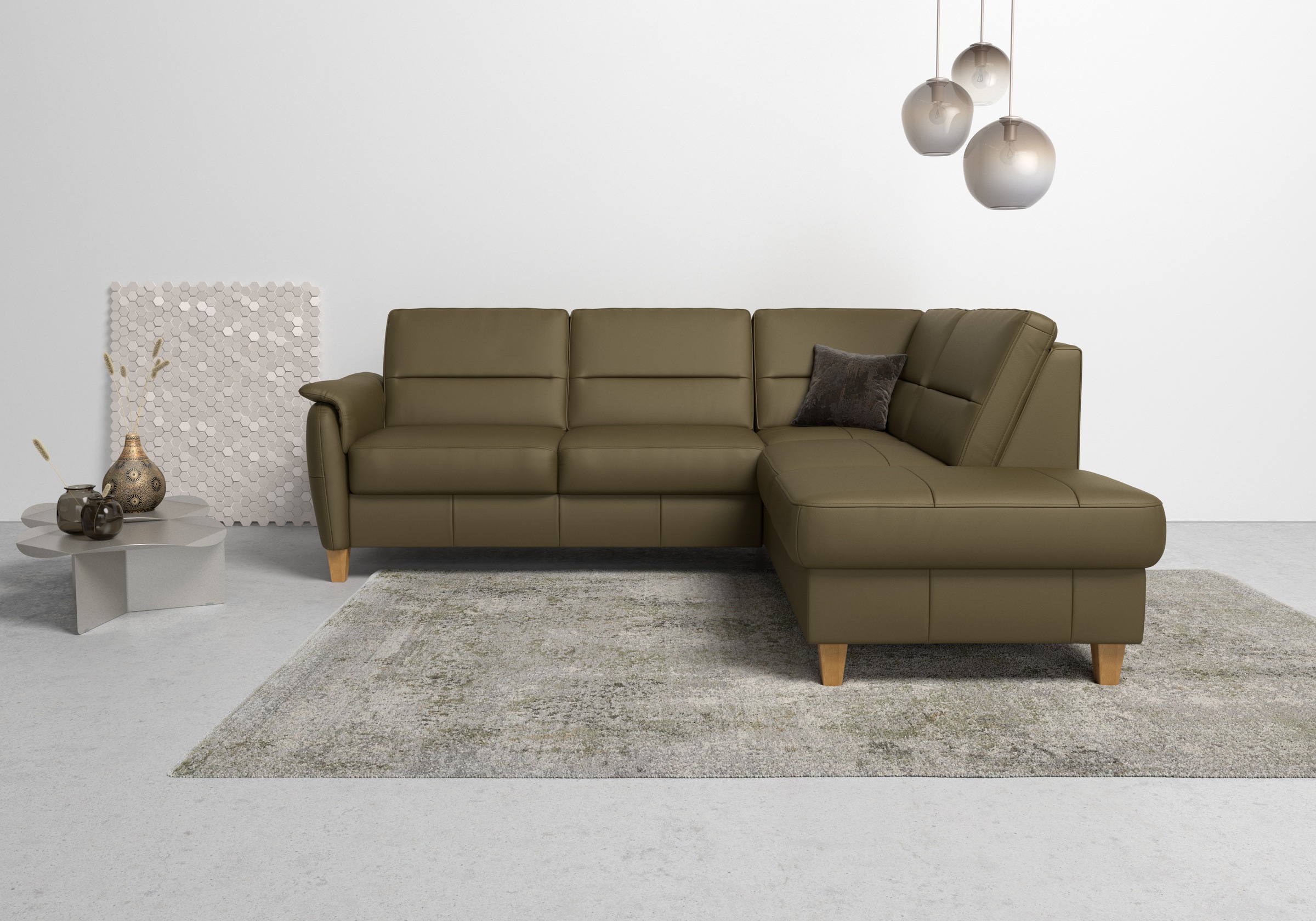 Home affaire Ecksofa »Palmera L-Form, B: 236 cm«, optional Bettfunktion & Bettkasten, Federkern