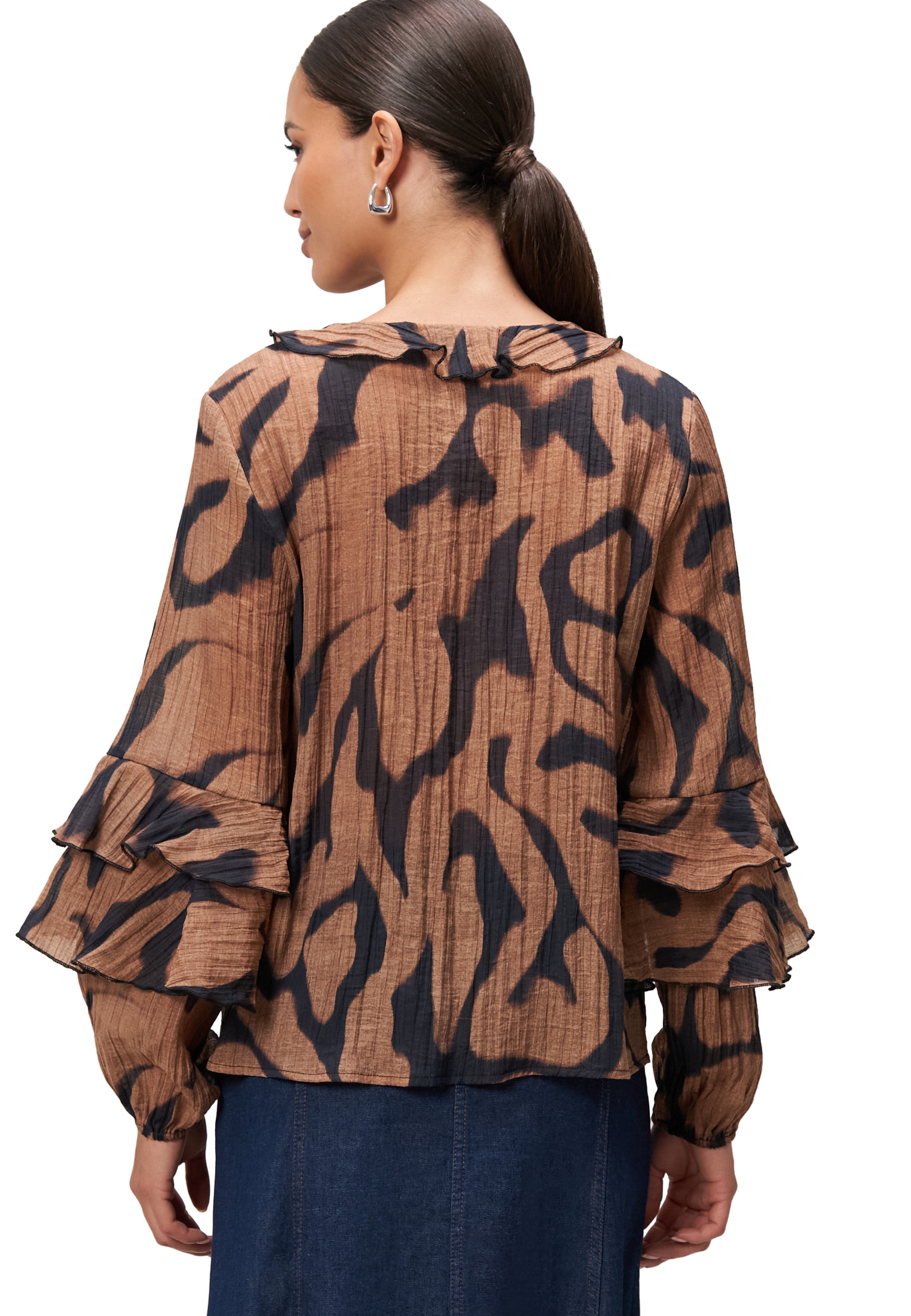 Zero Crinklebluse »Crinkle-Bluse mit Volants«