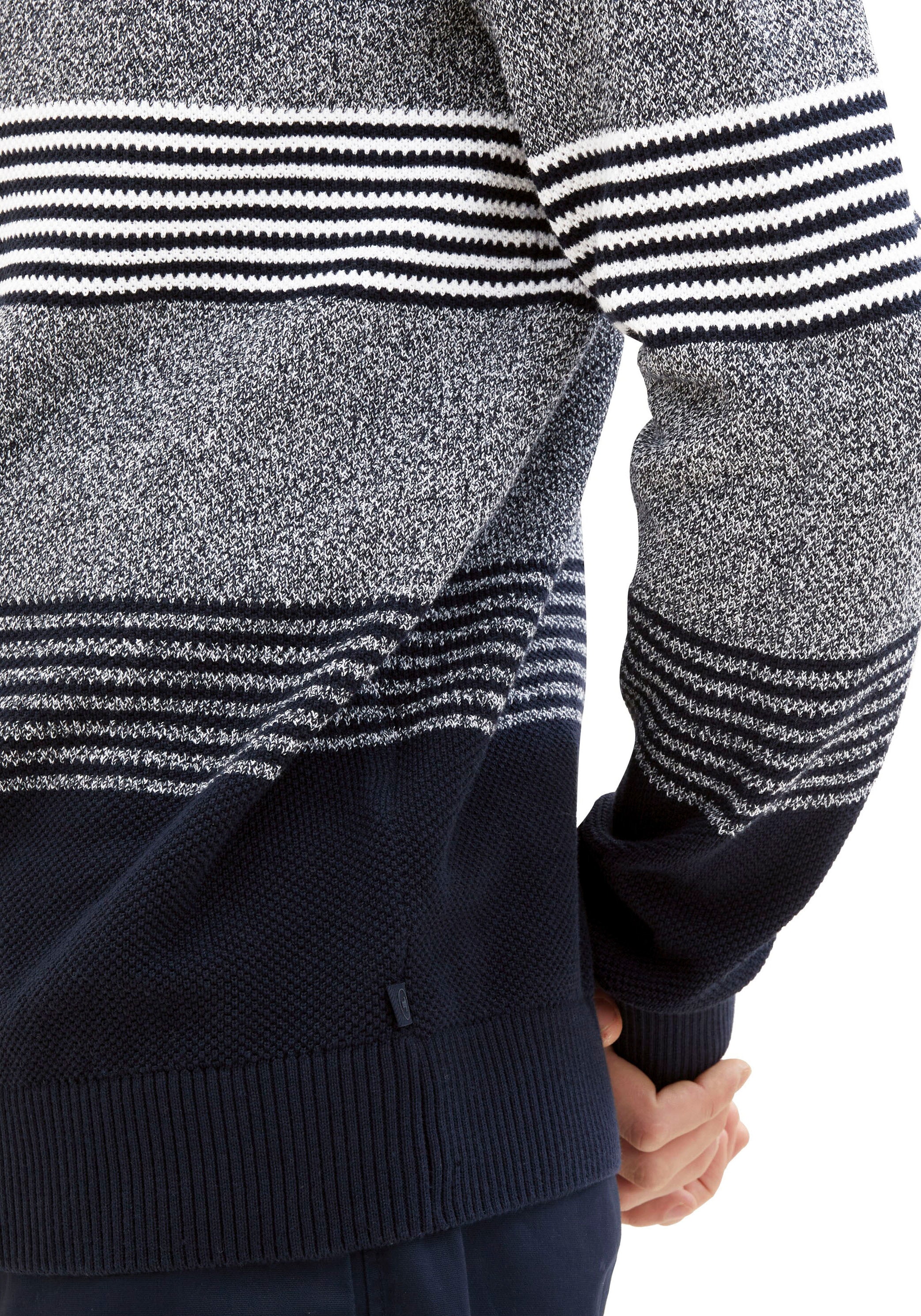 TOM TAILOR Streifenpullover, mit Streifen-Optik