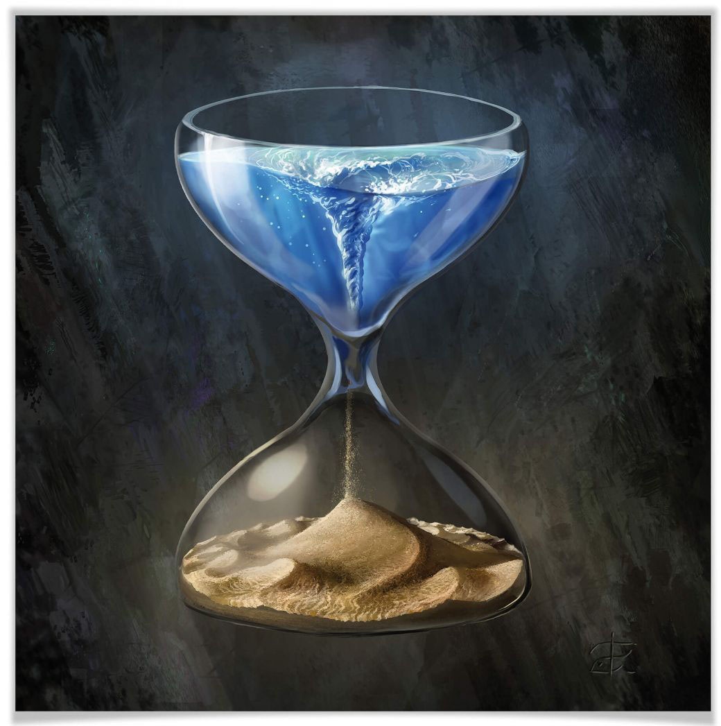 Wall-Art Poster »Surrealismus Bild Die Zeit läuft ab«, Schriftzug, (1 St.), Poster, Wandbild, Bild, Wandposter