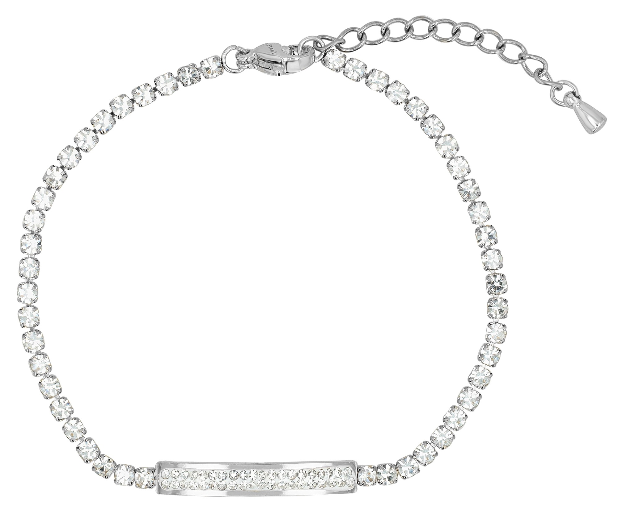 Adelia´s Armband »Damen Armband aus Edelstahl mit Strass Steinchen 16 cm«
