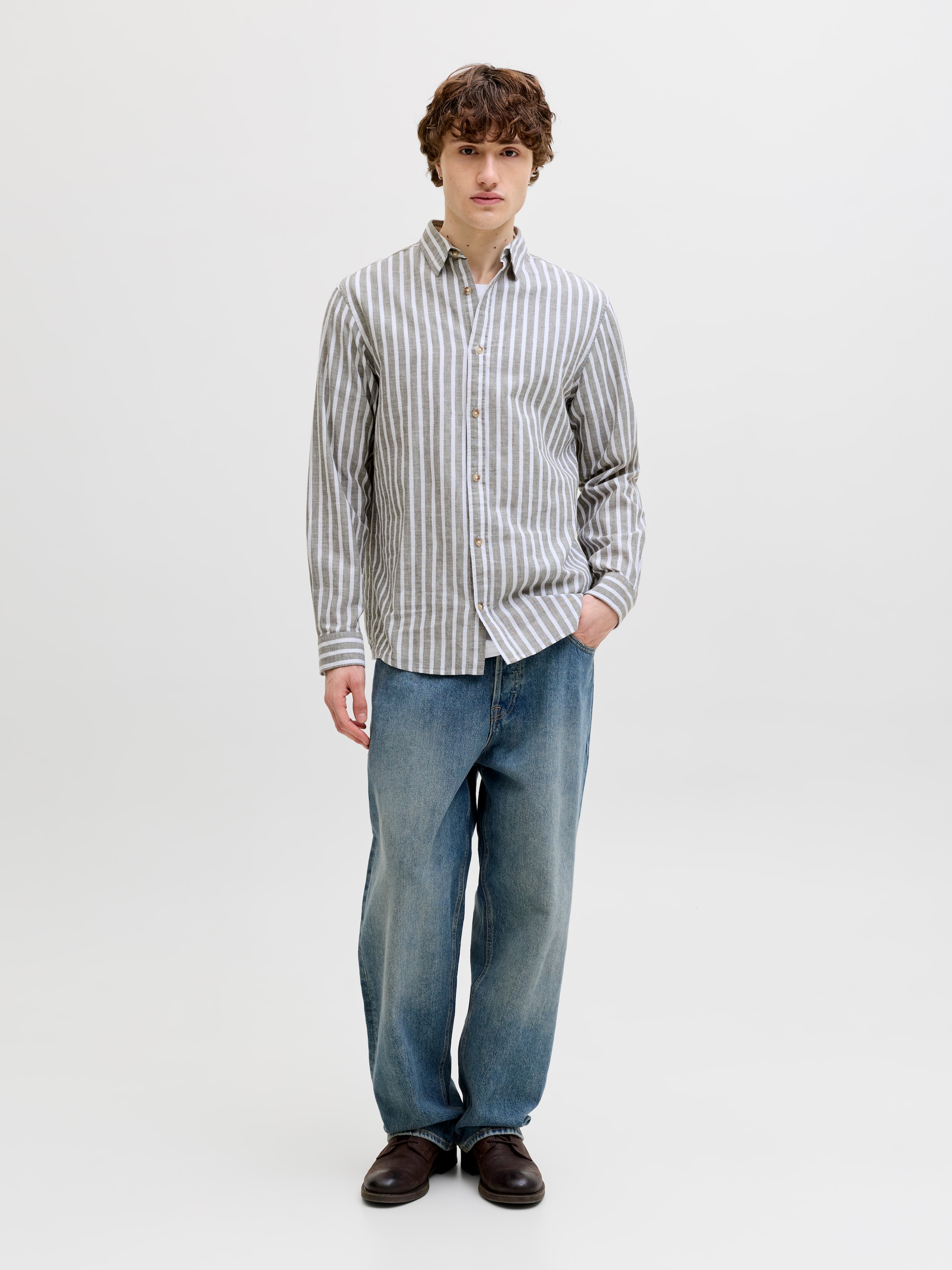 Jack & Jones Langarmhemd »JJESUMMER LINEN BLEND SHIRT L/S SN« Baumwollmischung, regular fit