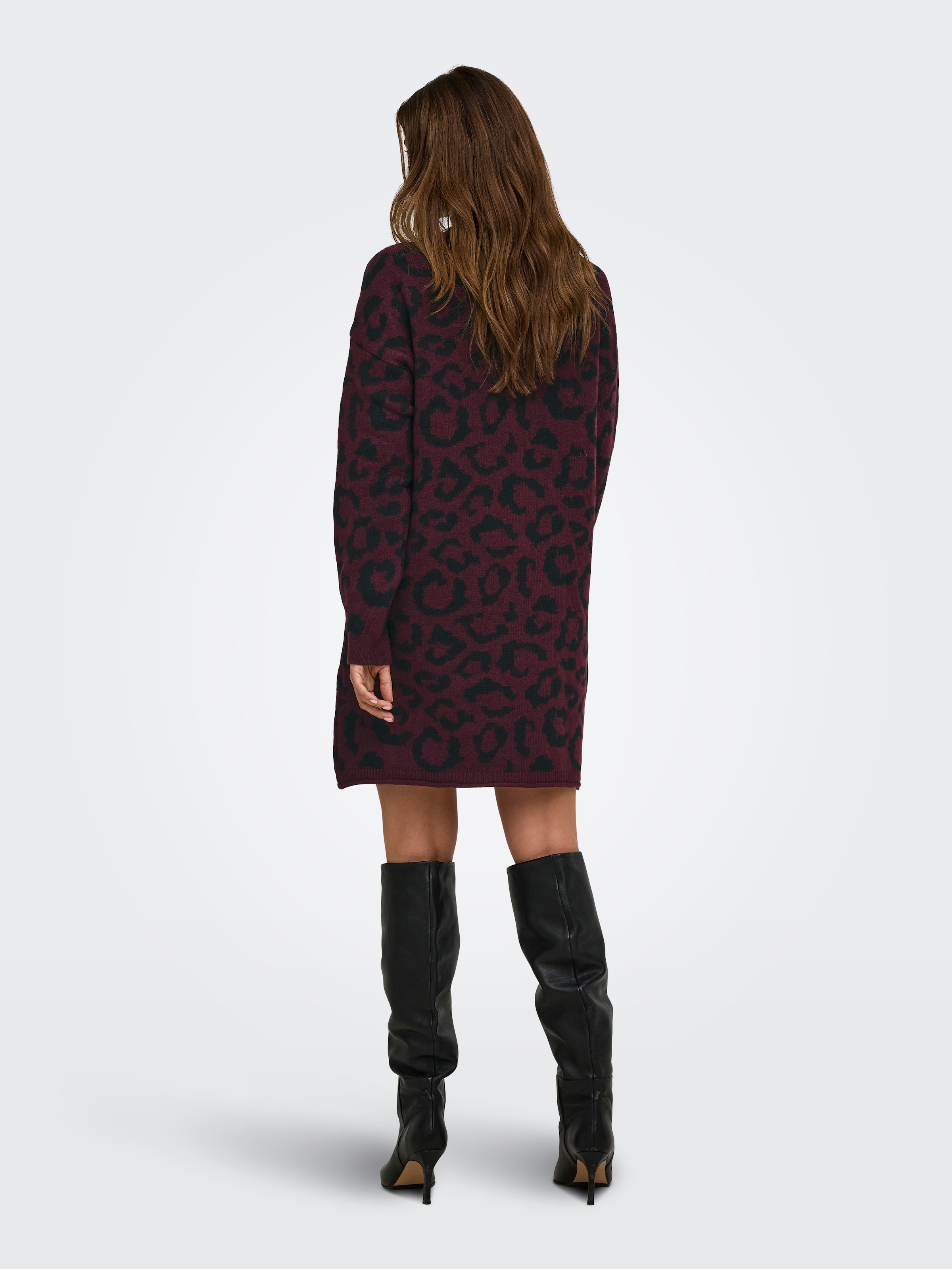 ONLY Strickkleid »ONLJADE PATTERN LS O-NECK DRESS RP KNT« Kunstfaser, regular fit