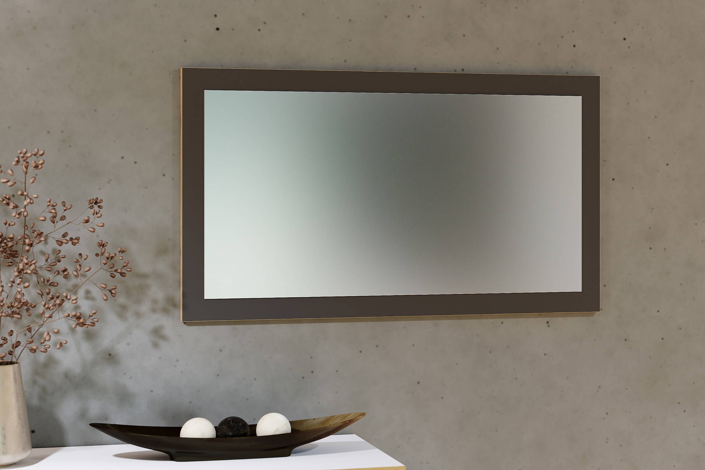 VCM Garderobe »VCM Holz Wandspiegel | für Badezimmer oder Flur geeignet | Maße: H. 45 x B. 80 x T. 2 cm - Salia«, (1 St., VCM Salia)