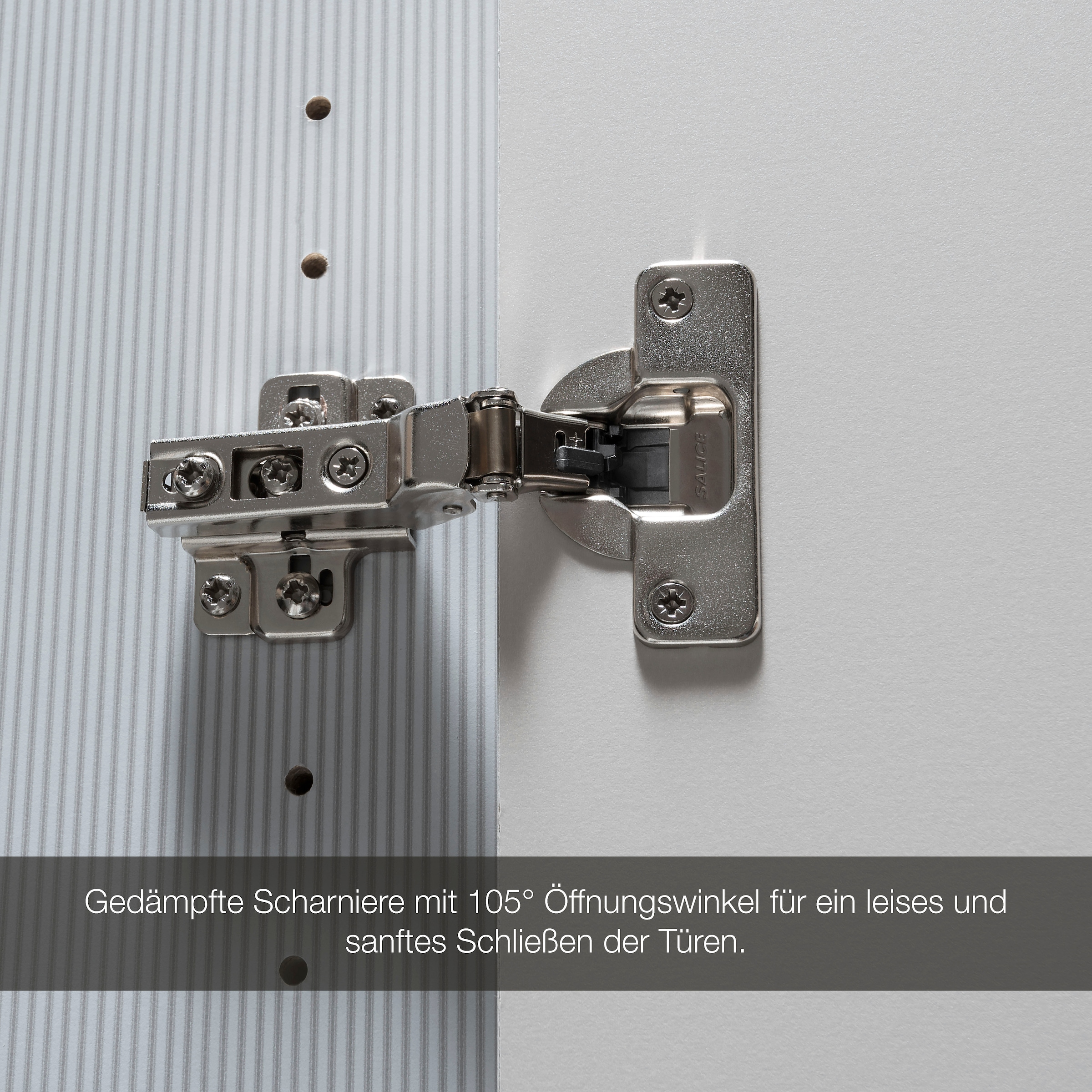 Musterring Drehtürenschrank »San Diego, Kleiderschrank, Schrank, Garderobe, mit Spiegel« weiß, Türen gedämpft,2 Höhen, mehrere Breiten, MADE IN GERMANY, 1 Stk. tlg. 2-türig (gedämpft), 2 Böden, 1 Kleiderstange, Chromgriffe