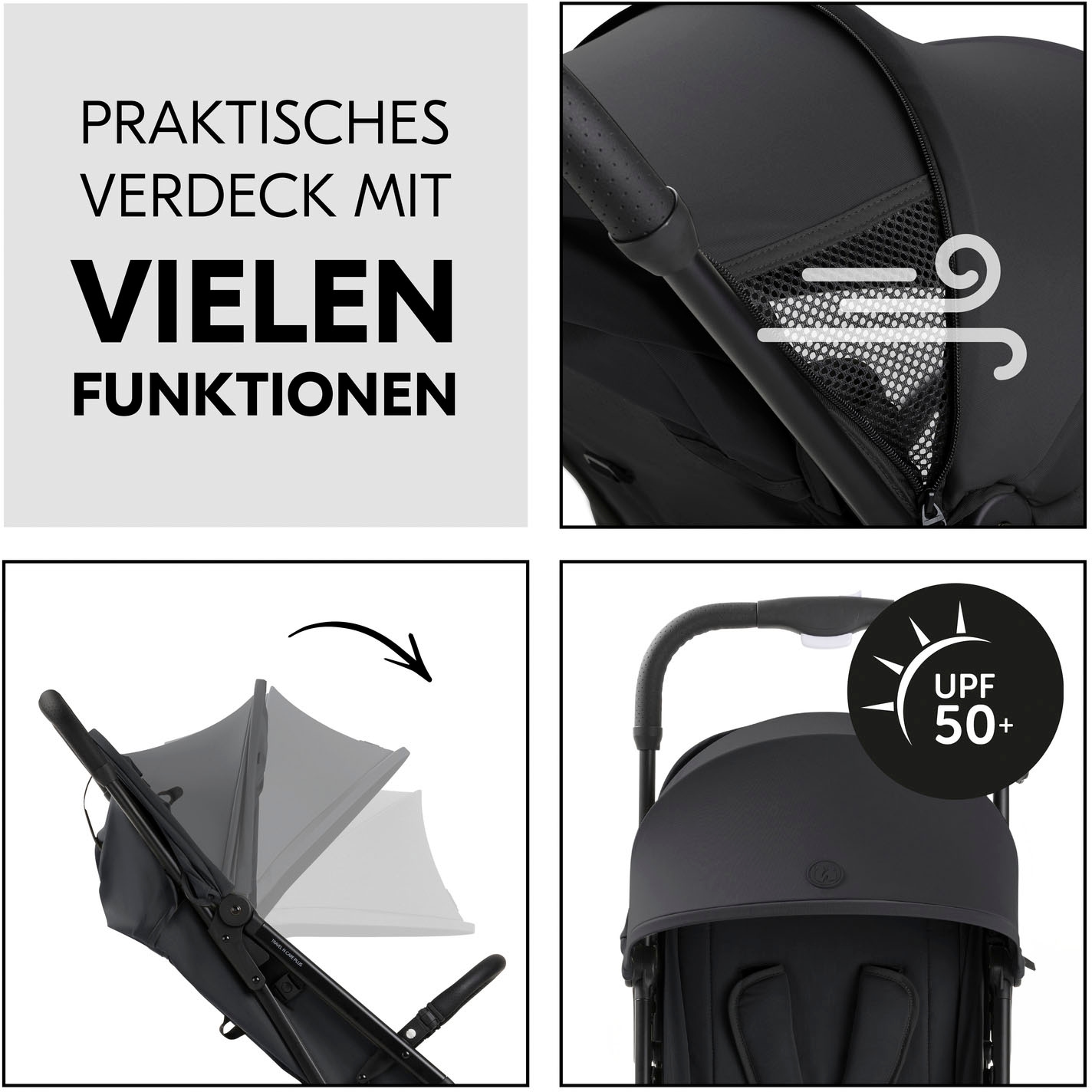 Hauck Kinder-Buggy »Travel N Care Plus, black«, 22 kg