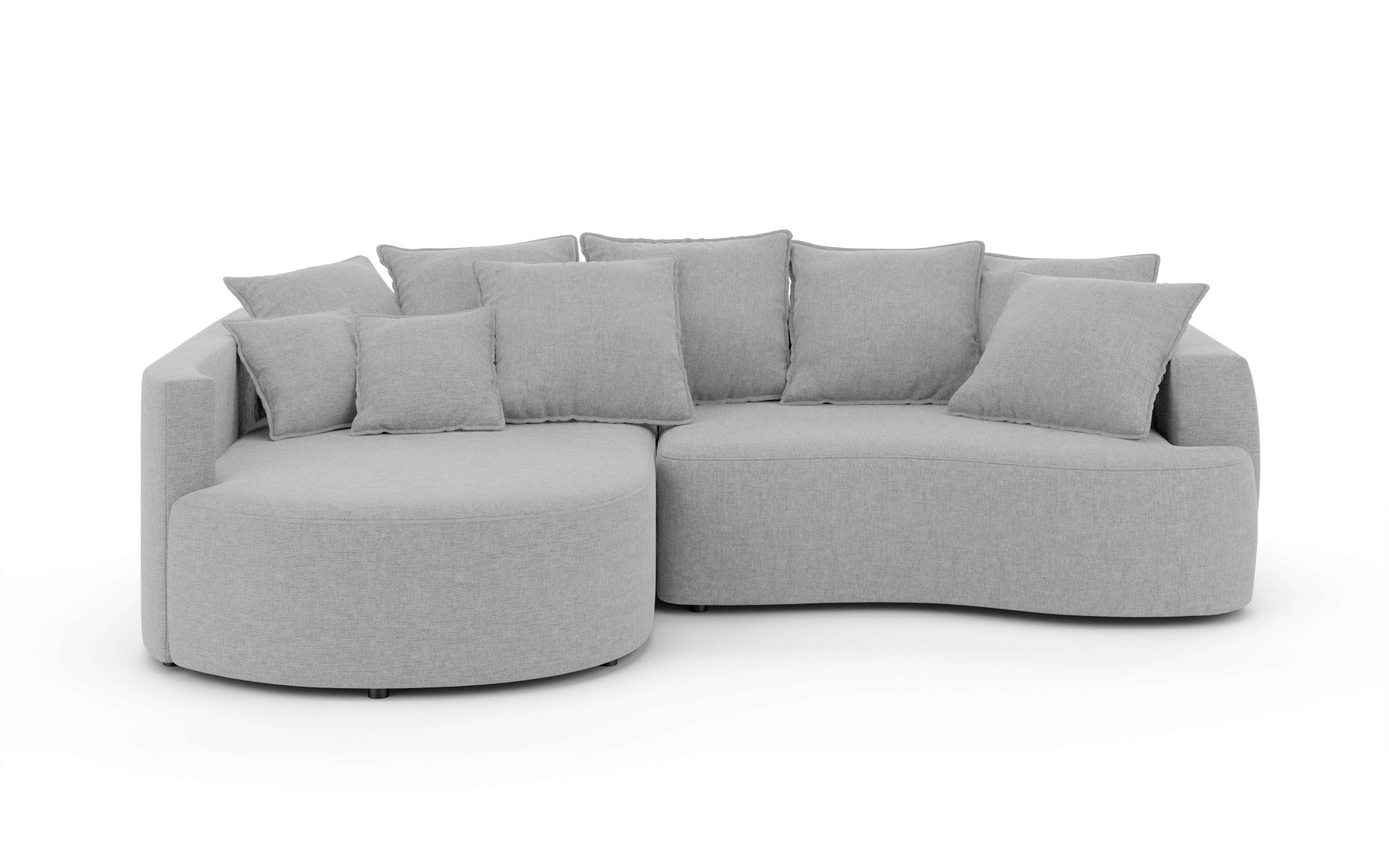 INOSIGN Ecksofa »Kahekili, Schlafsofa mit Bettkasten, Maße B/T/H: 255/181/90/ cm«, L-Form mit Wellenunterfederung, 7 Rückenkissen und 2 Zierkissen