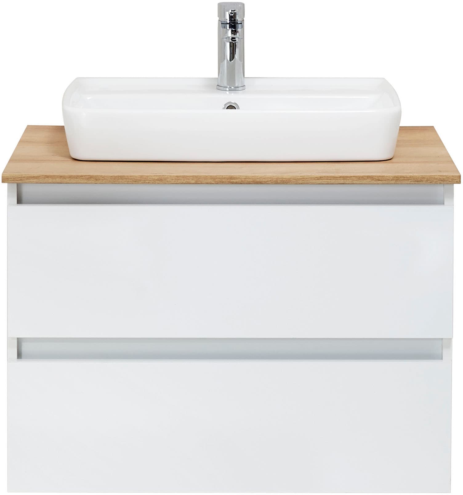 Saphir Badmöbel-Set »Quickset 360 2-teilig, Keramik-Aufsatzbecken mit LED-Spiegel« 4 Stk. tlg.