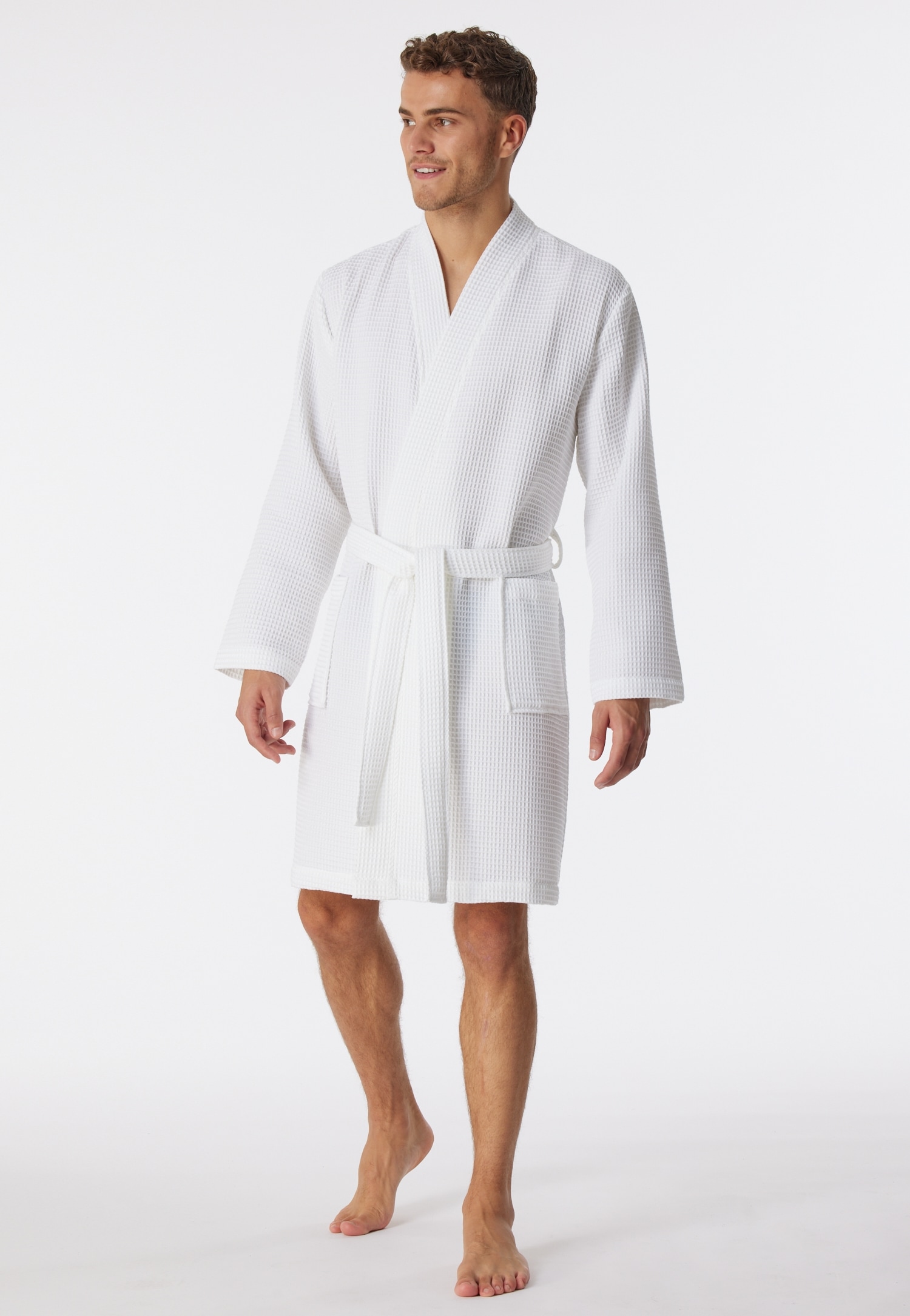 Schiesser Herrenbademantel »Essentials«, mit Bindekordel, Kimono-Schnitt