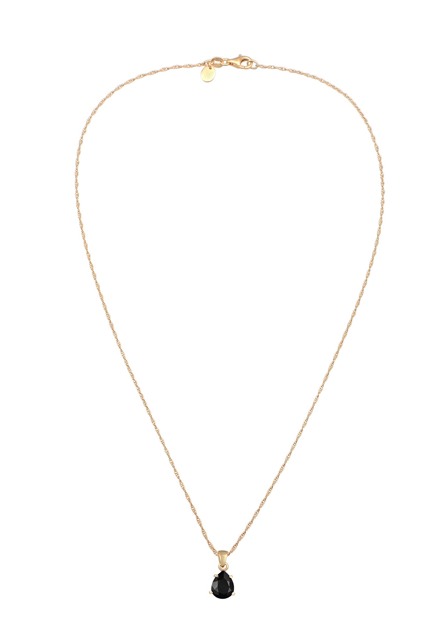 Elli Premium Silberkette »Halskette Tropfen Kristall Elegant 925 Silber vergoldet«