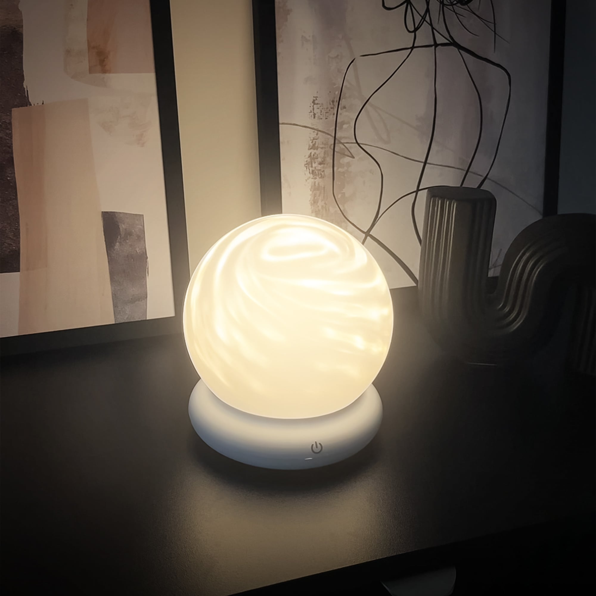 Briloner Leuchten LED Tischleuchte »LUSTRO« LED-Modul 1 Stk. Warmweiß 15x16,5 cm, Akku tauschbar, Wohnzimmer, Flur, Schlafzimmer