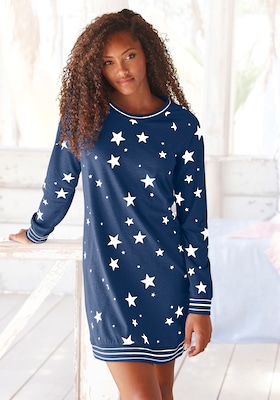 Sleepshirt in Blau mit Sternenmuster